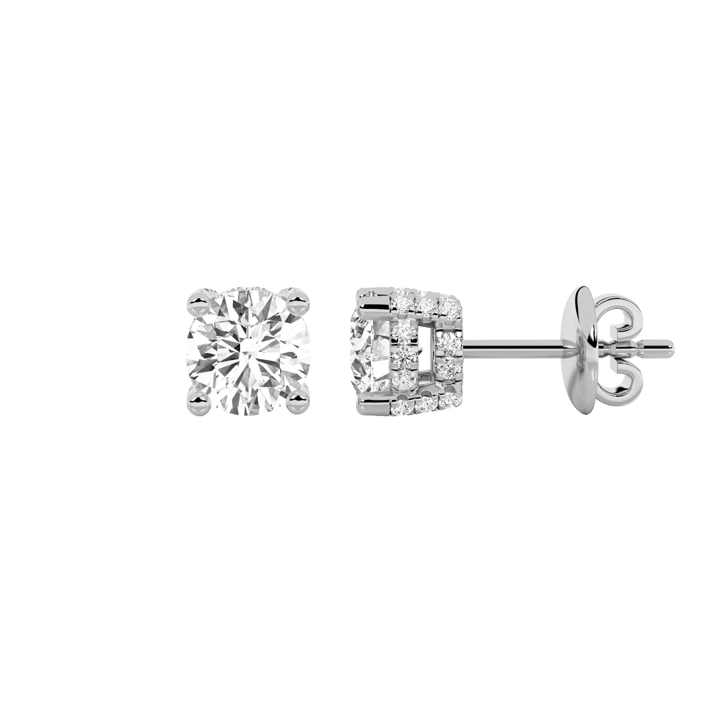 2.00 CT Round Diamond Earring in 14K White Gold