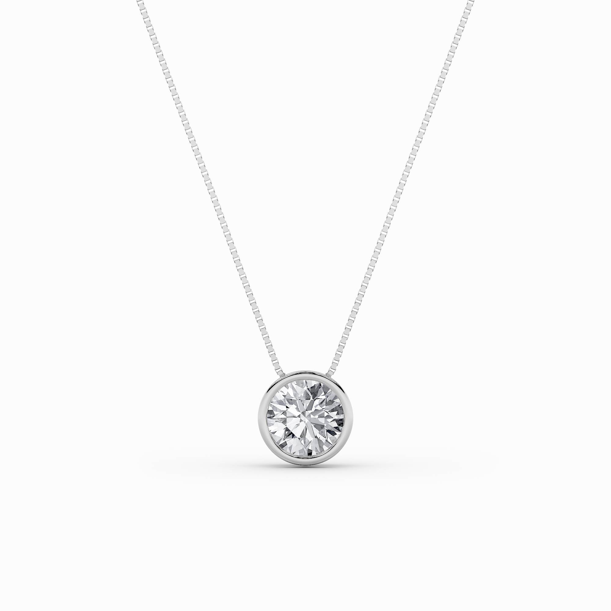 2.00 CT Round Diamond Necklace in 14K White Gold