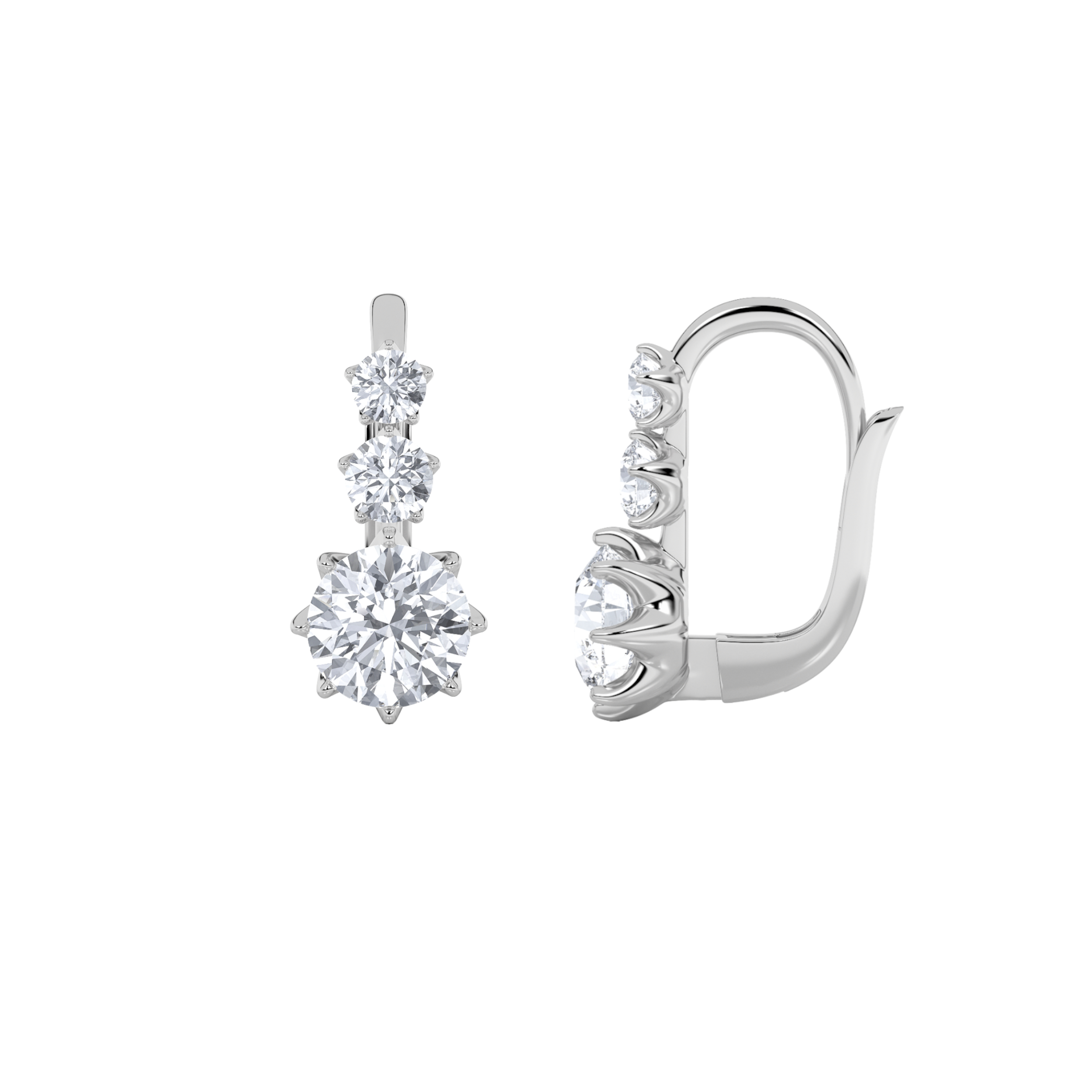 2.50 CT Round Diamond Earring in 14K White Gold