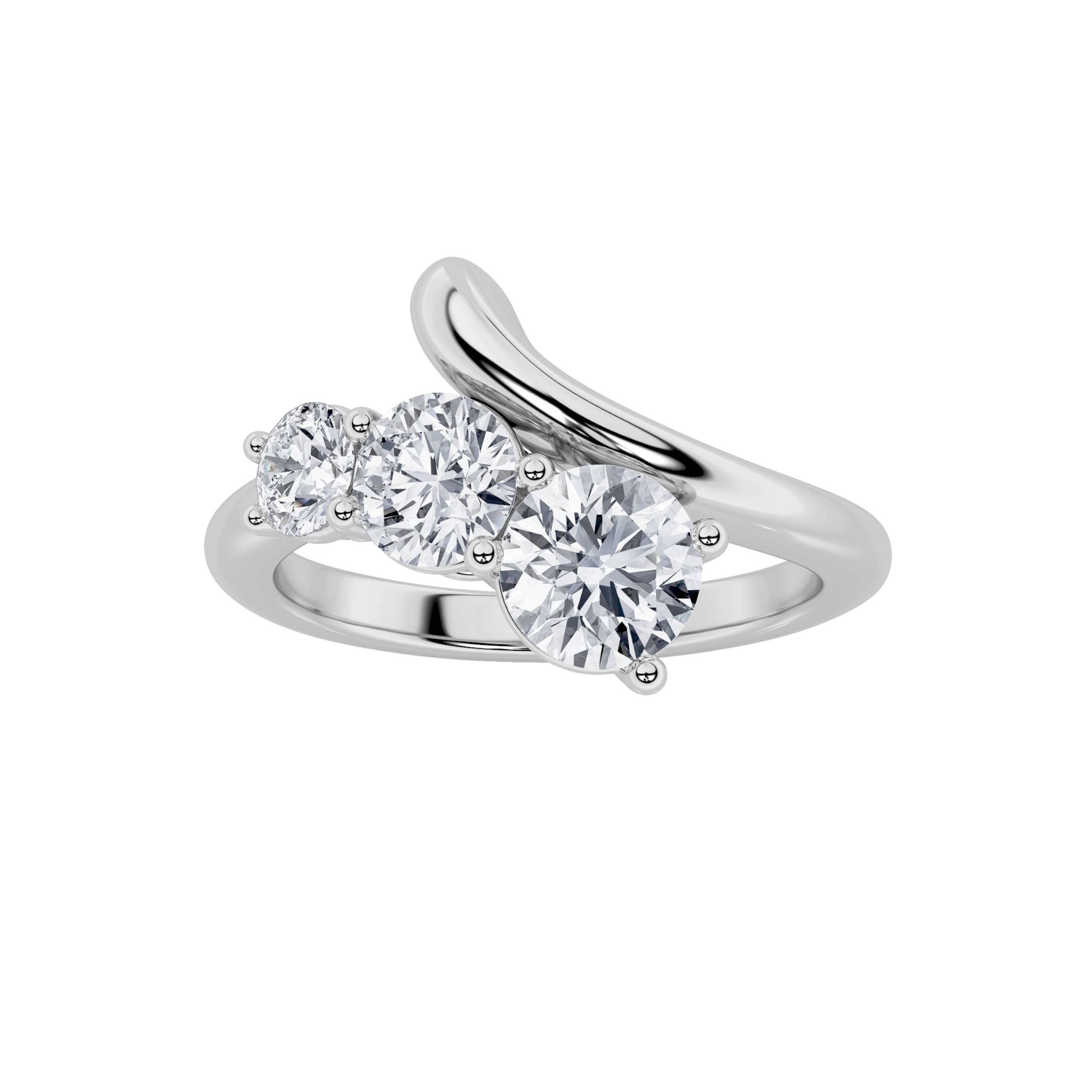 1.50 CT Round Diamond Ring in 14K White Gold