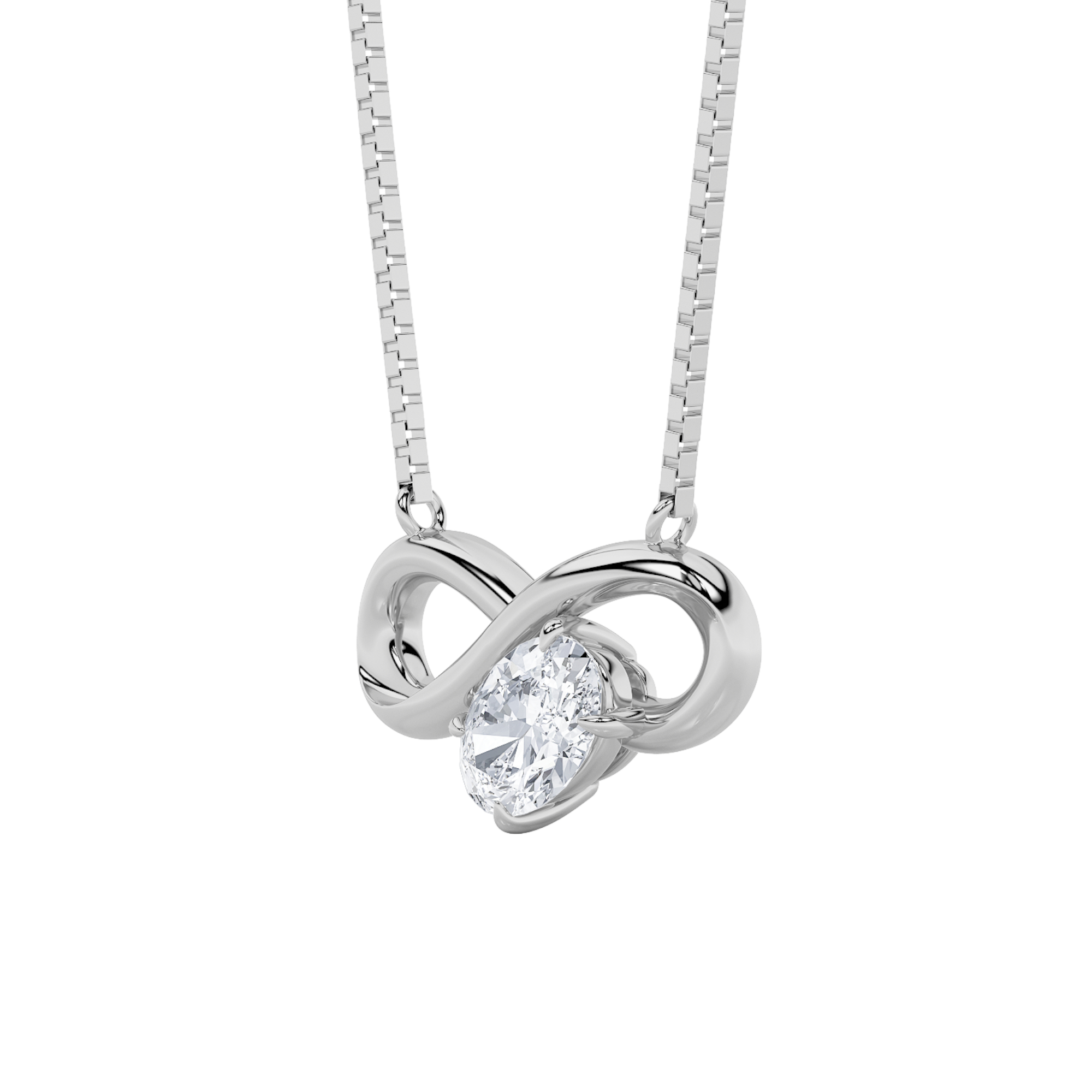 0.50 CT Diamond Necklace in Silver