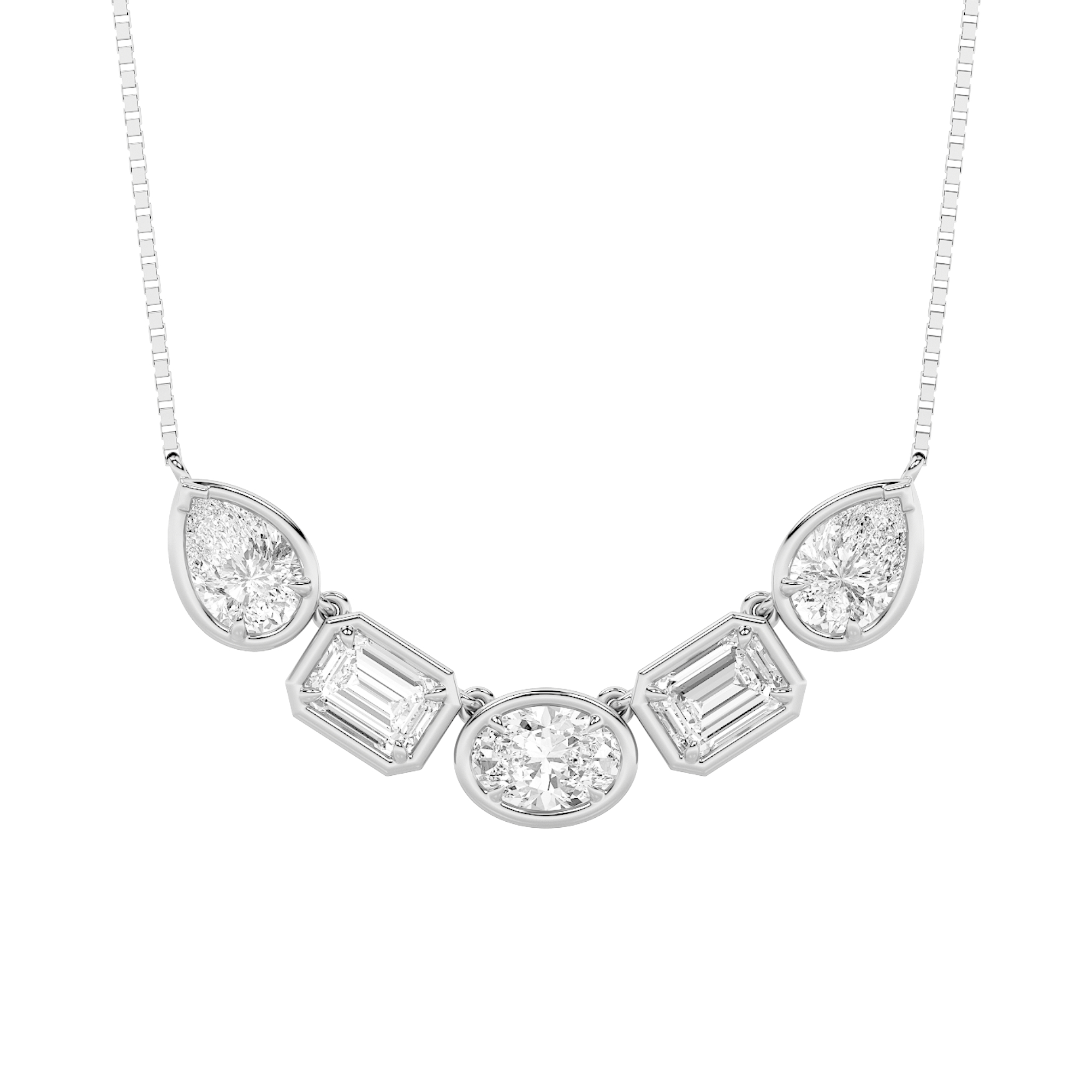 2.50 CT Oval Diamond Necklace in 14K White Gold