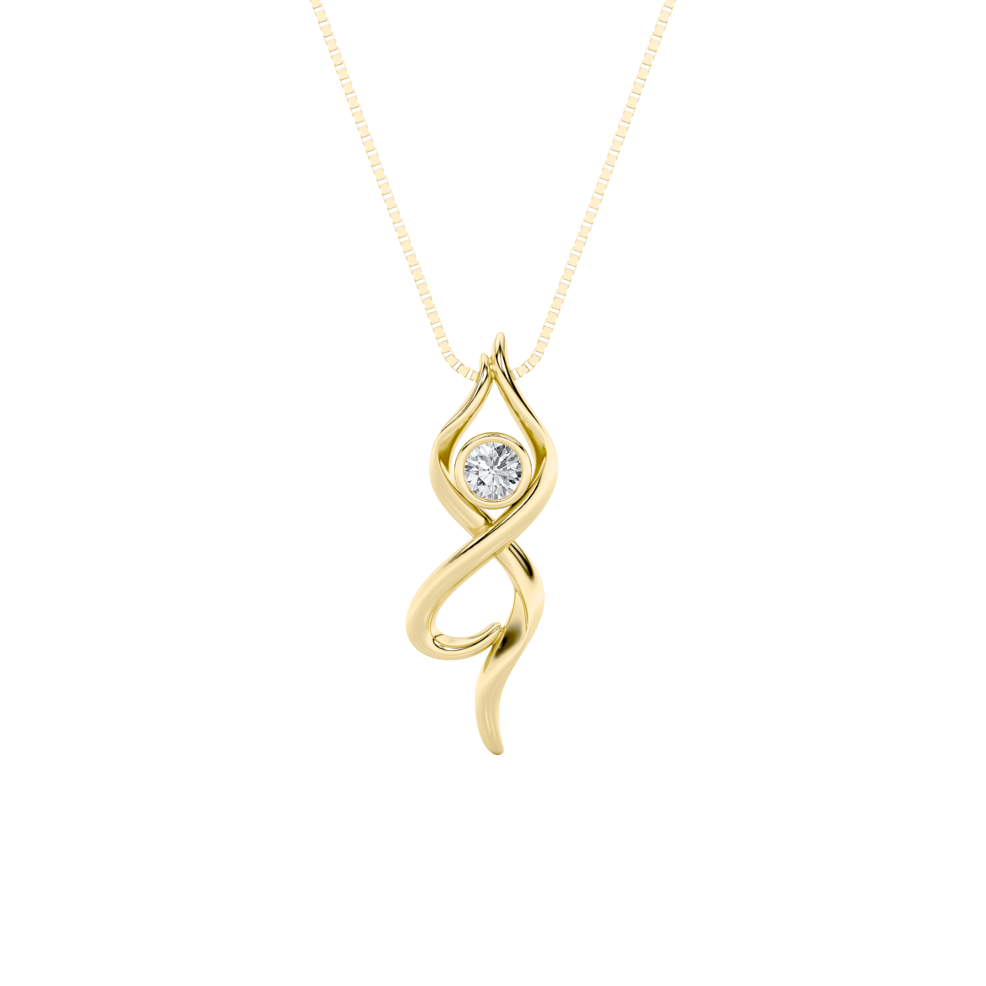 0.00 CT Diamond Necklace in Silver|18K Yellow Gold