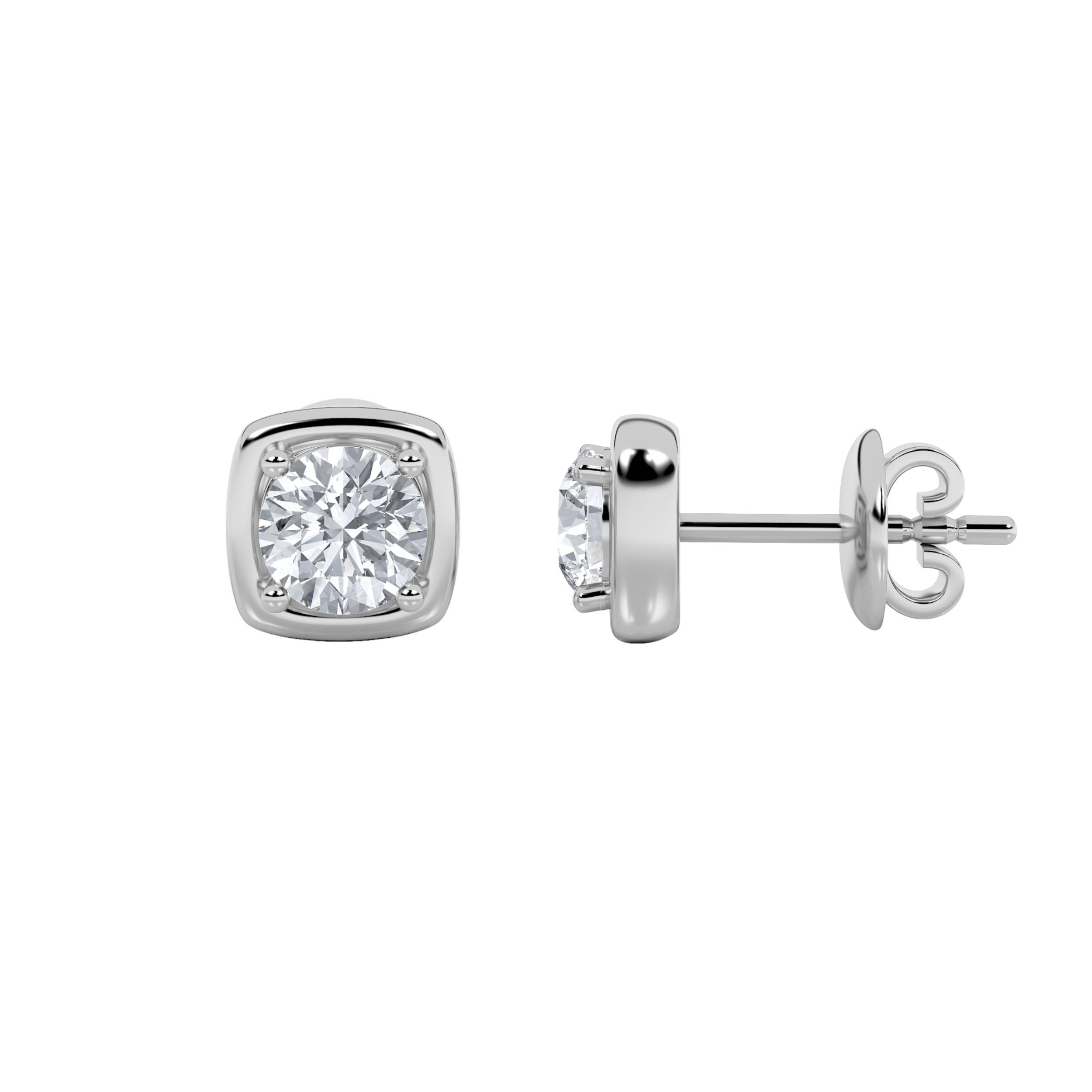 2.00 CT Round Diamond Earring in 14K White Gold