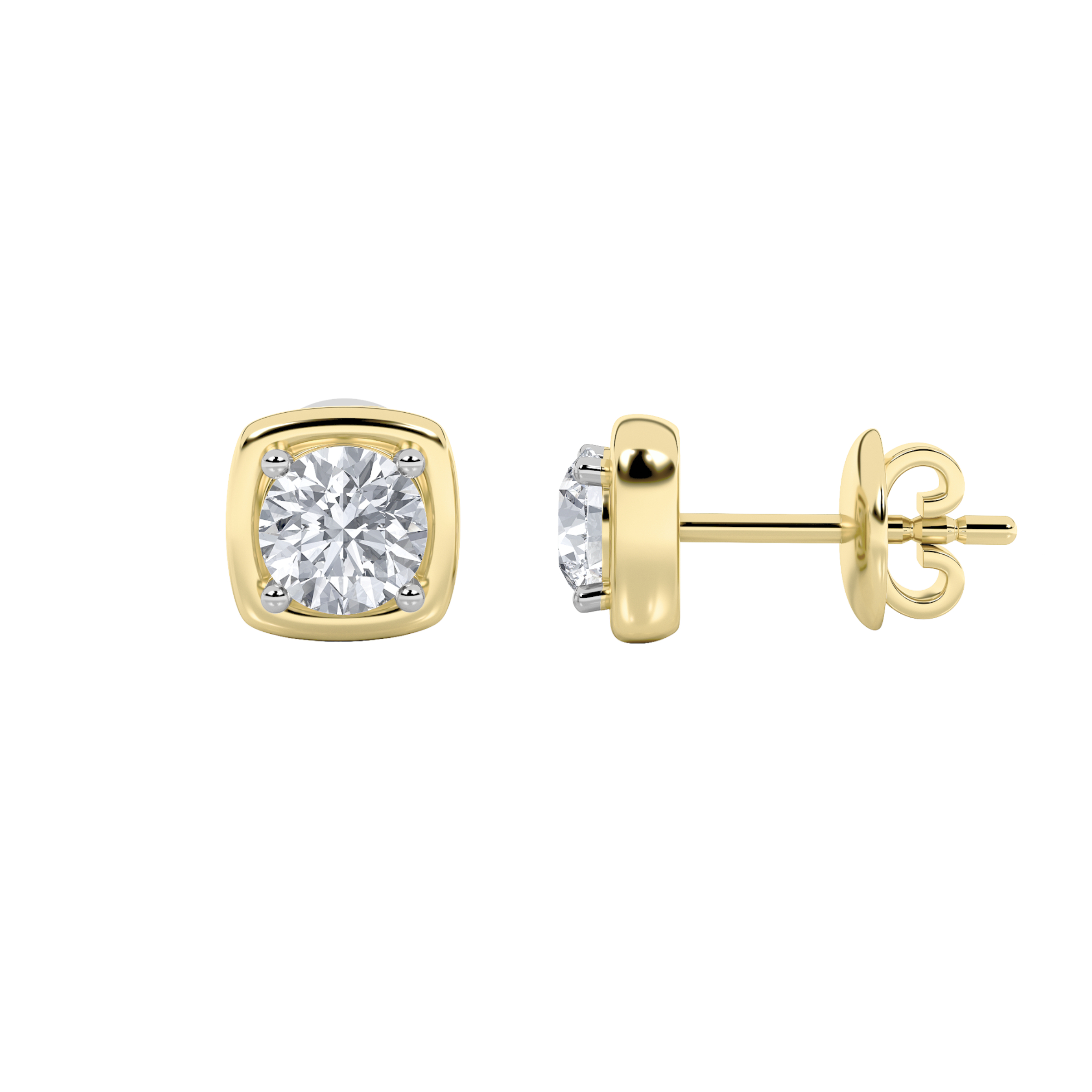 2.00 CT Round Diamond Earring in 14K Yellow Gold