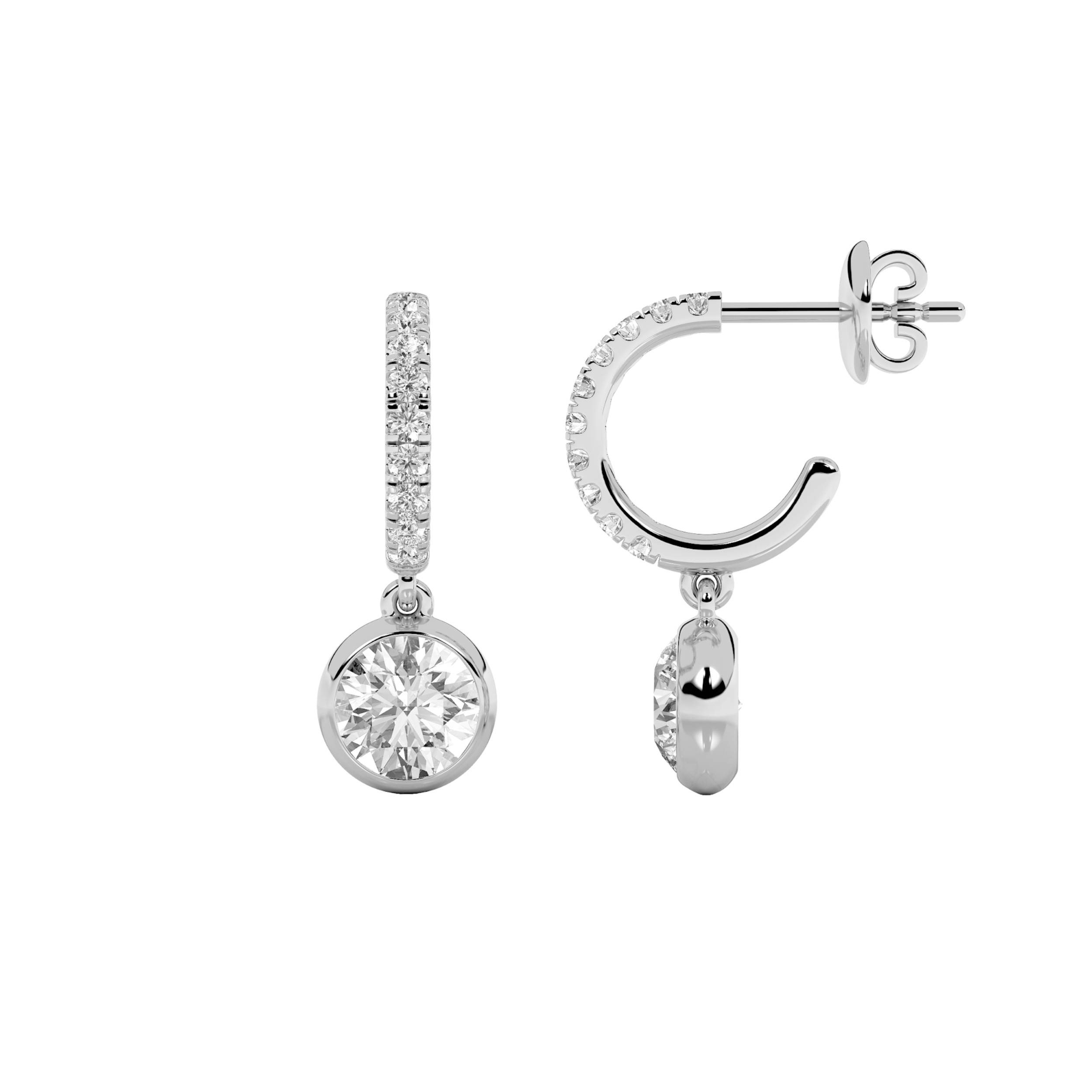 2.00 CT Round Diamond Earring in 14K White Gold