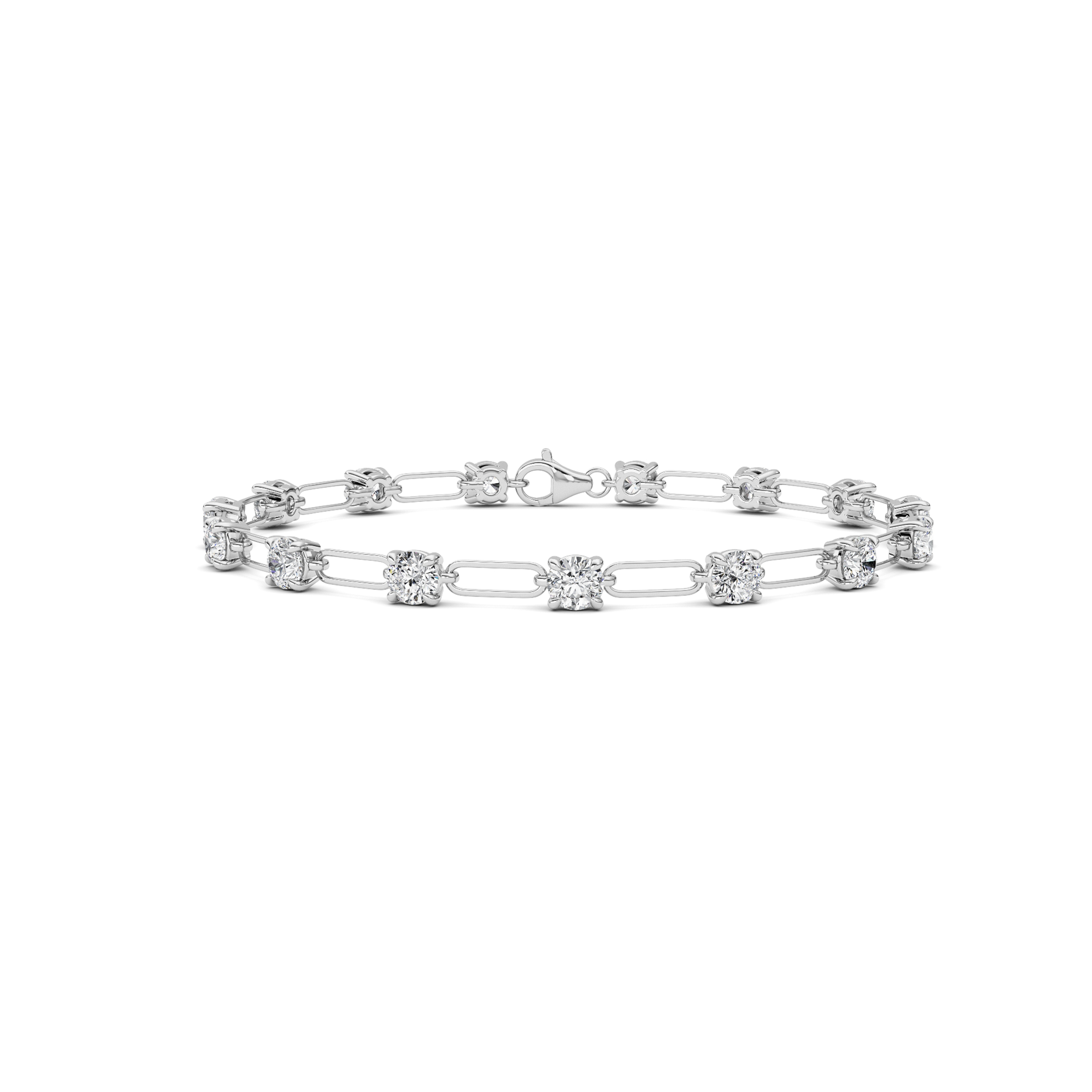 3.00 CT Round Diamond Bracelet in 14K White Gold