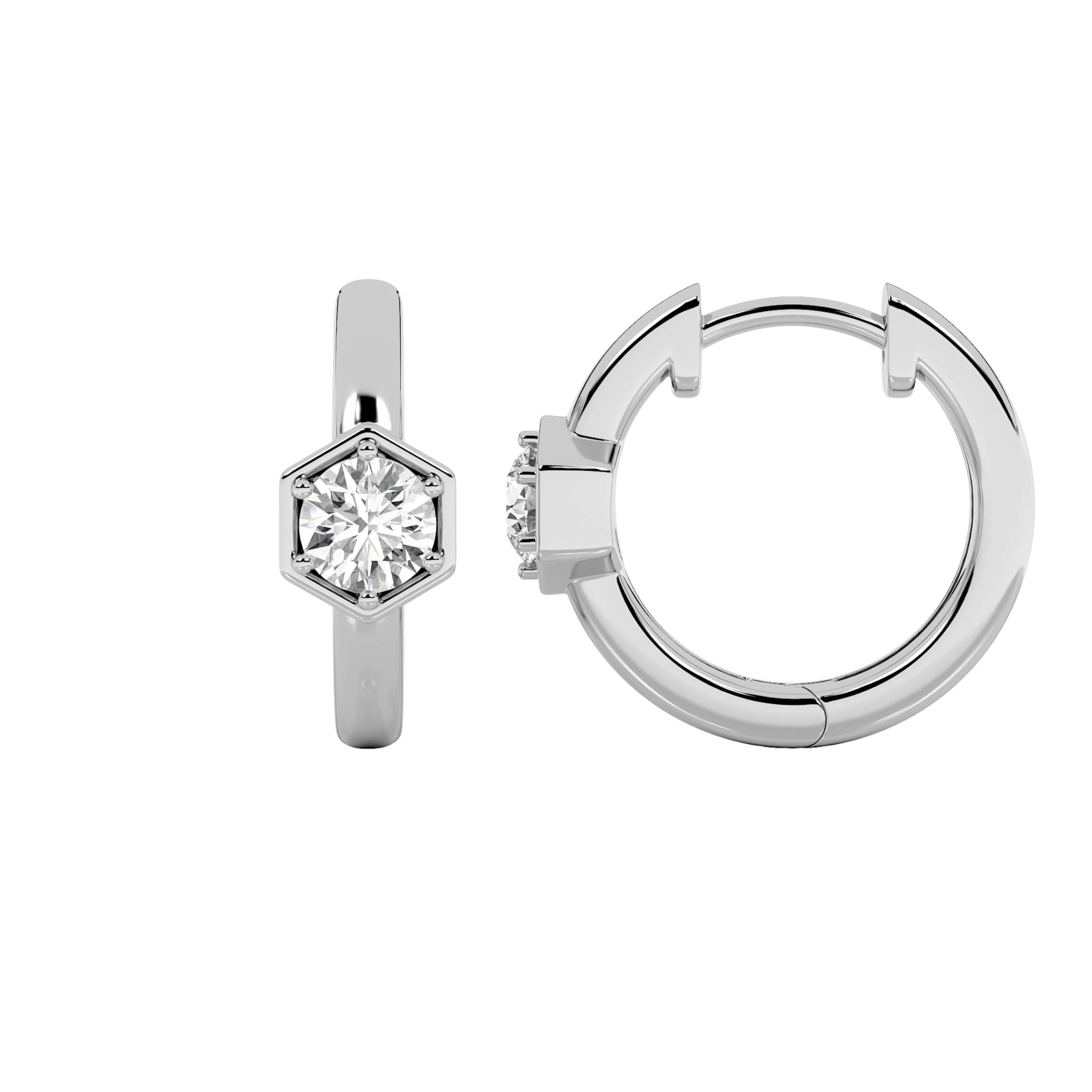 0.50 CT Round Diamond Earring in 14K White Gold