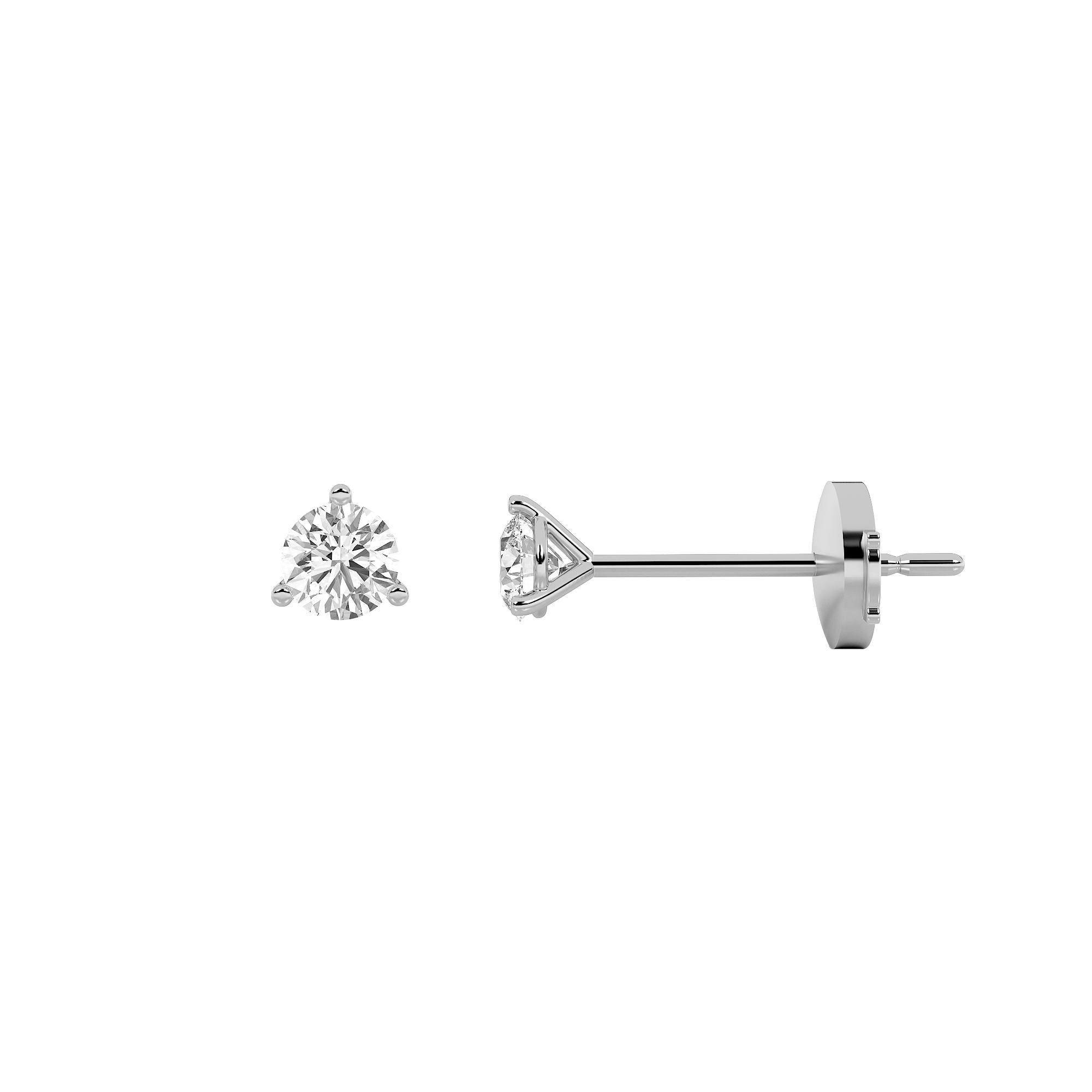 0.50 CT Round Diamond Earring in 14K White Gold