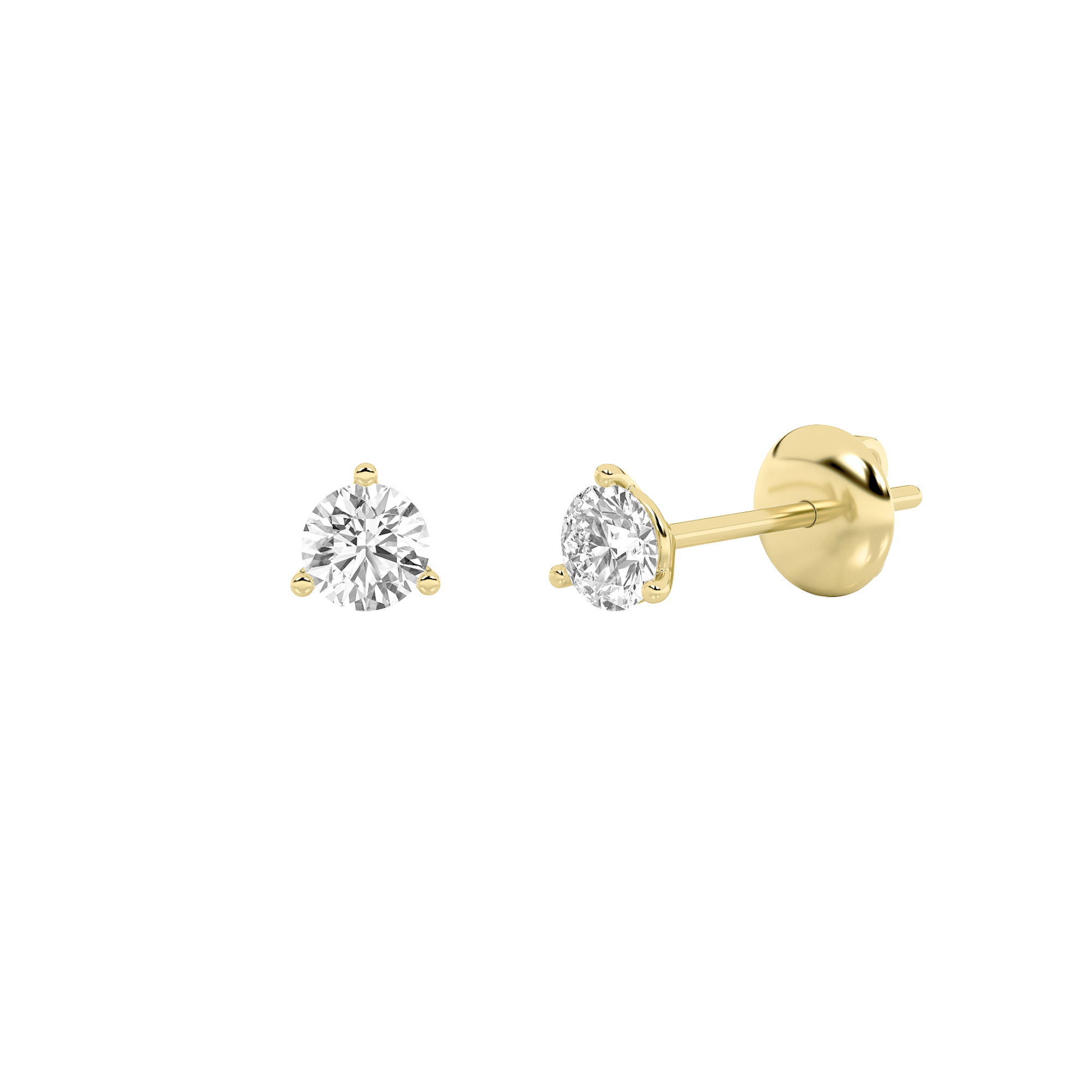 0.50 CT Round Diamond Earring in 14K Yellow Gold