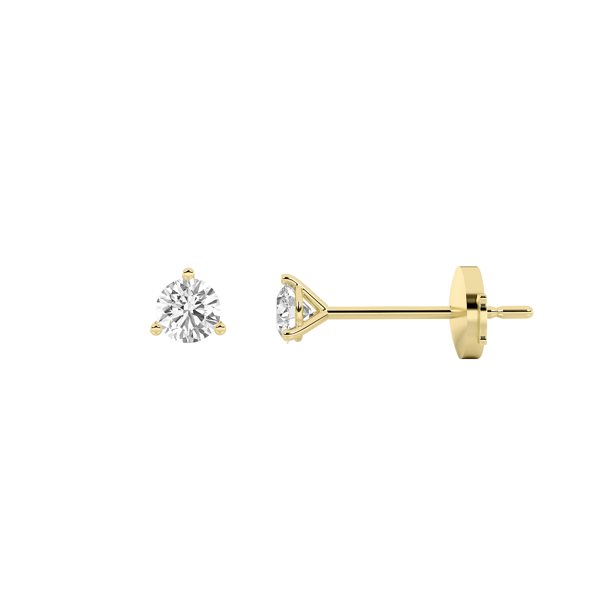 0.50 CT Round Diamond Earring in 14K Yellow Gold