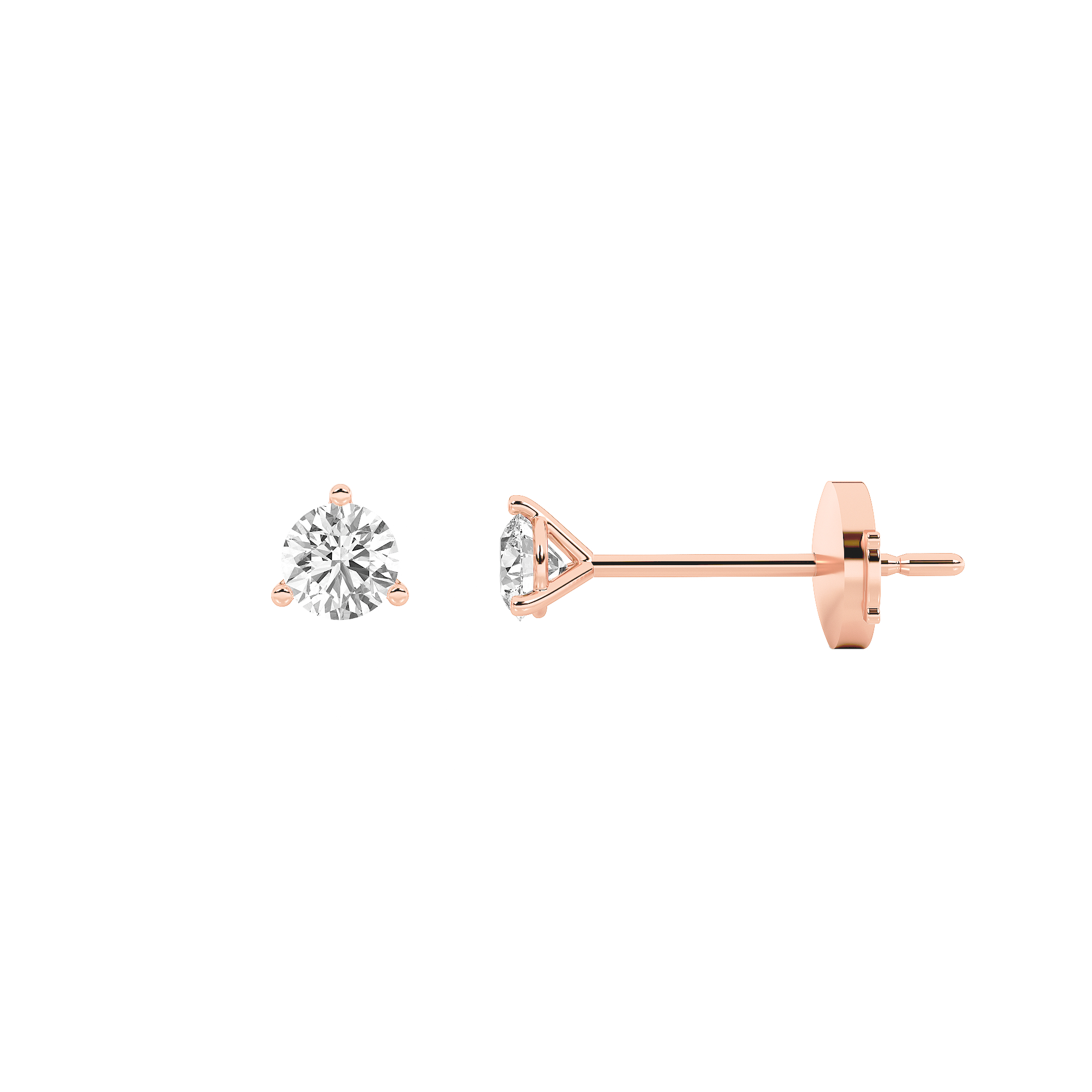 0.50 CT Round Diamond Earring in 14K Rose Gold