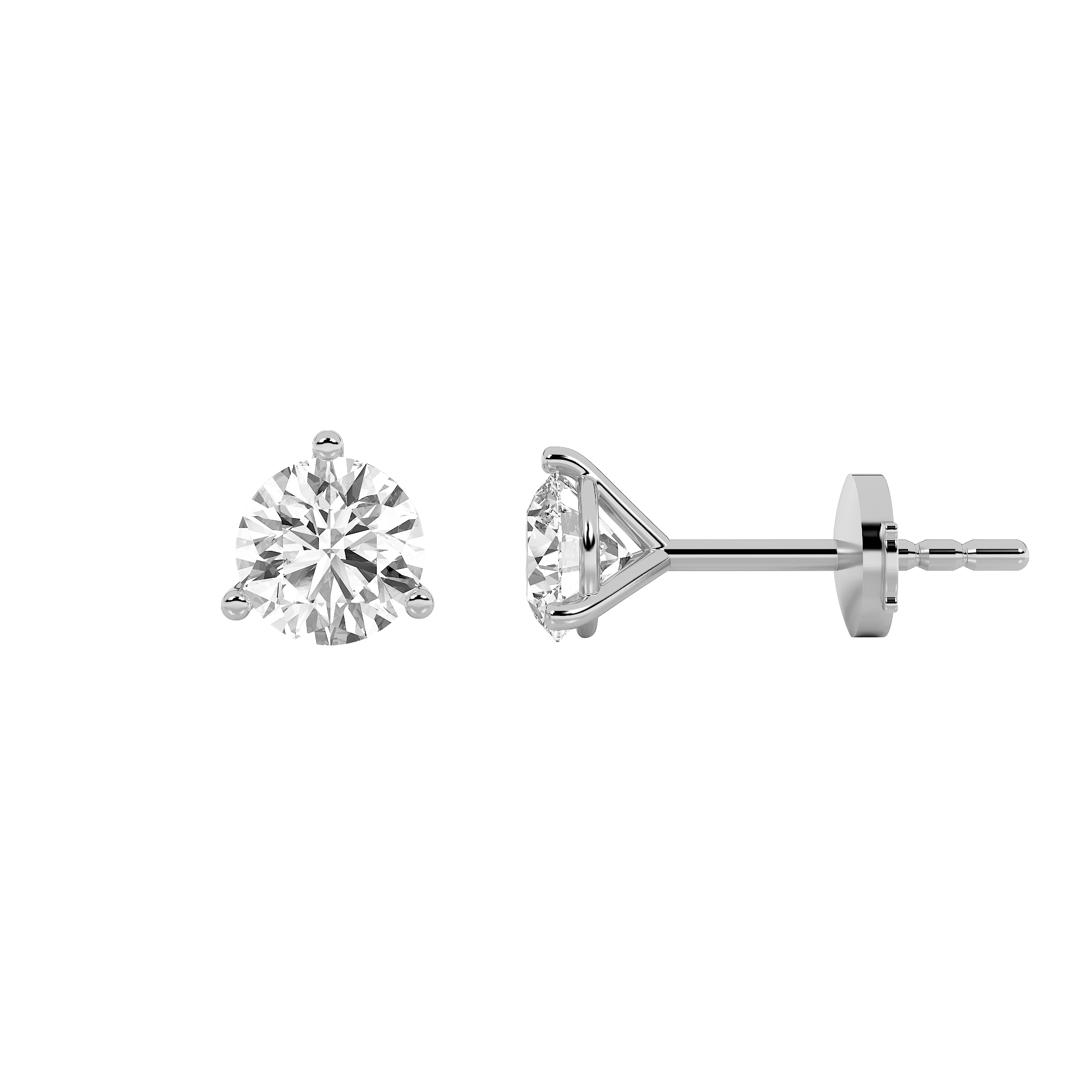 3.00 CT Round Diamond Earring in 14K White Gold