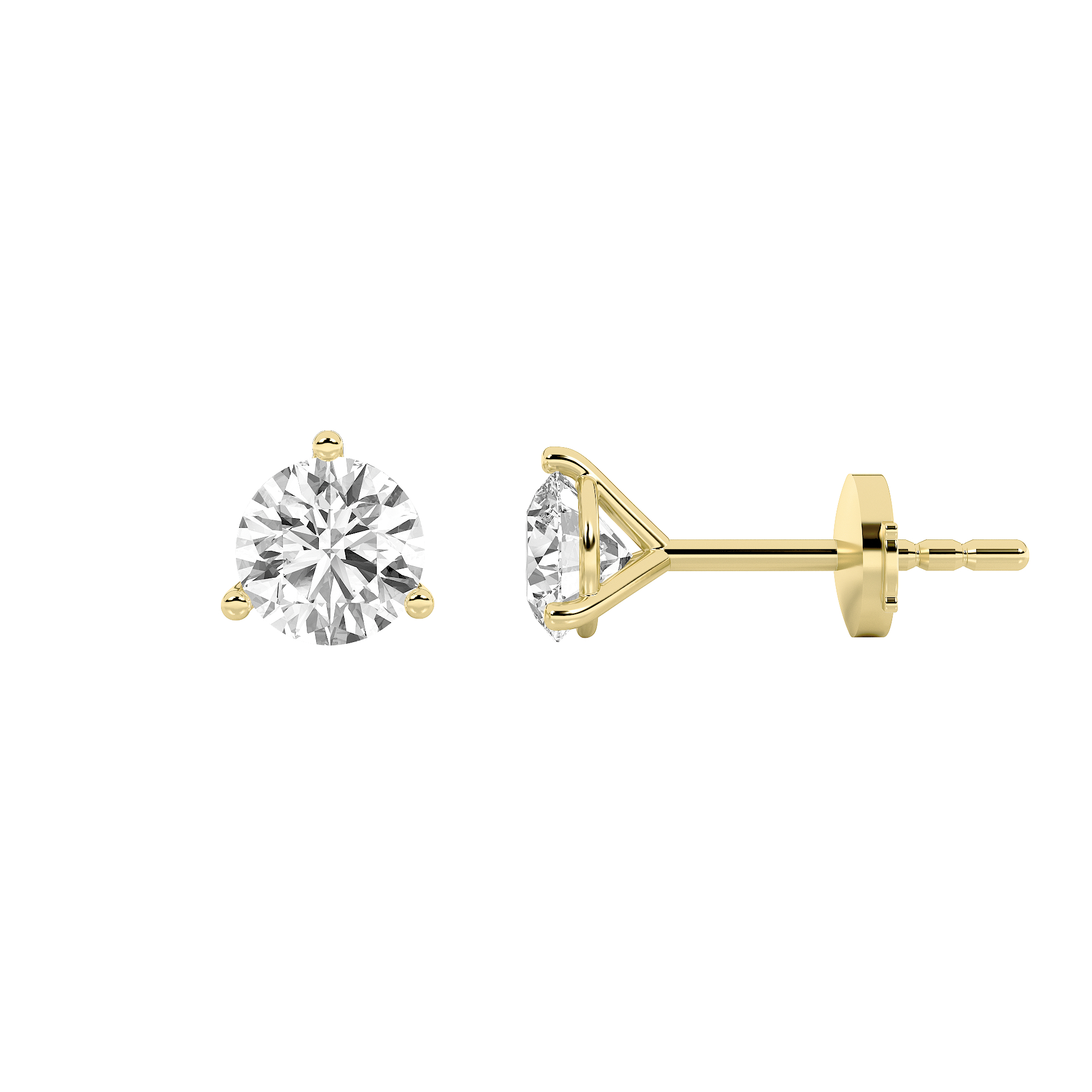 3.50 CT Round Diamond Earring in 14K Yellow Gold