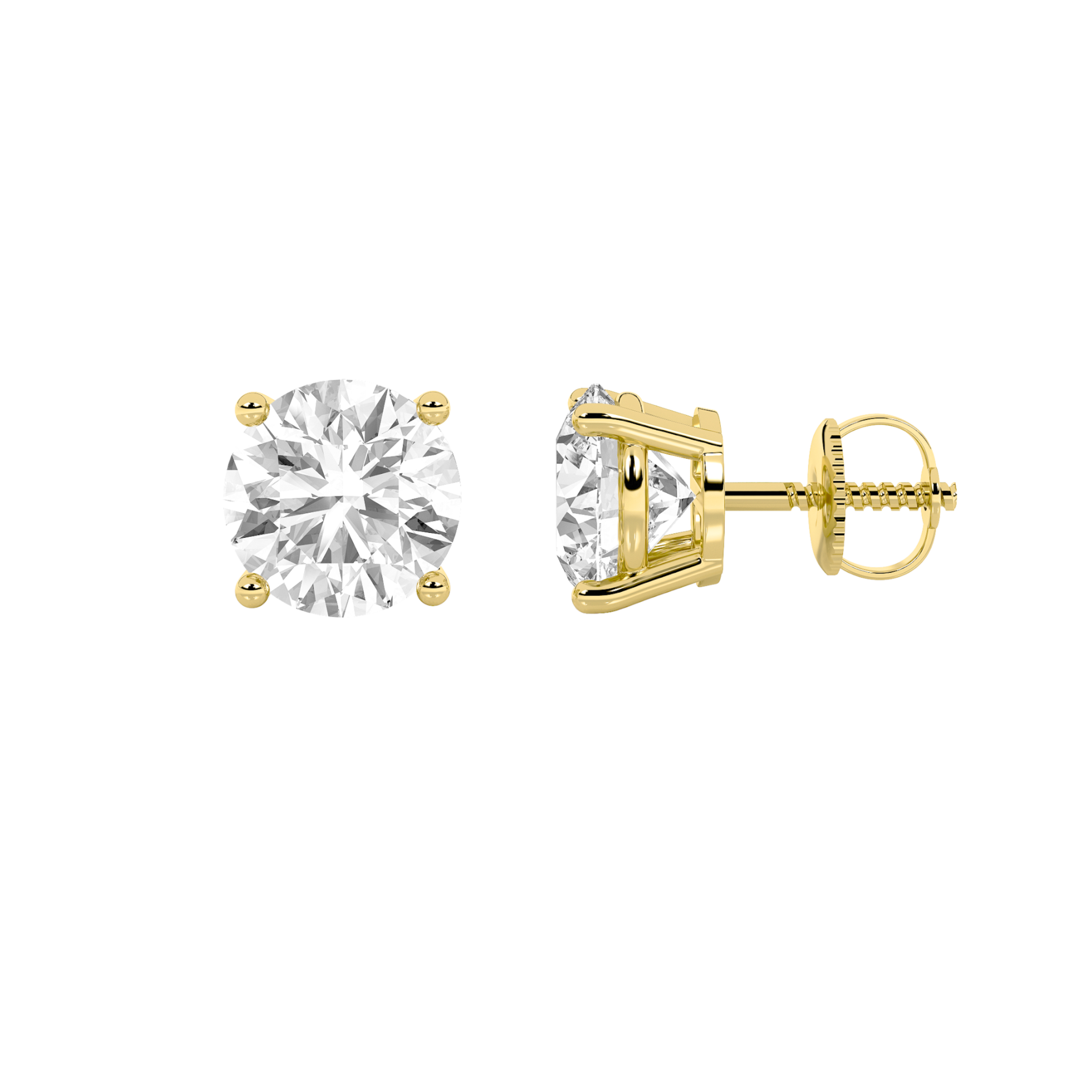 5.50 CT Round Diamond Earring in 14K Yellow Gold