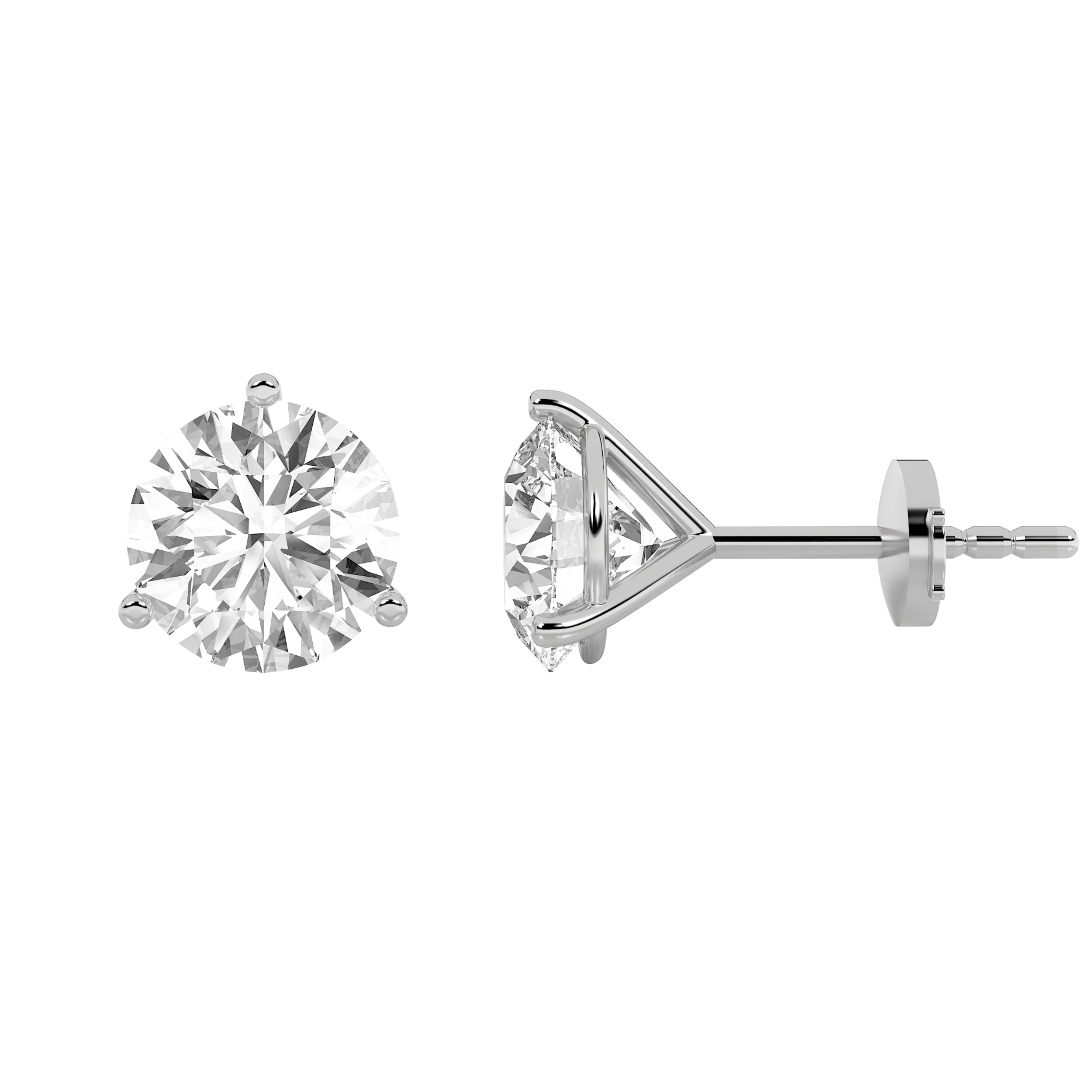 6.00 CT Round Diamond Earring in 14K White Gold