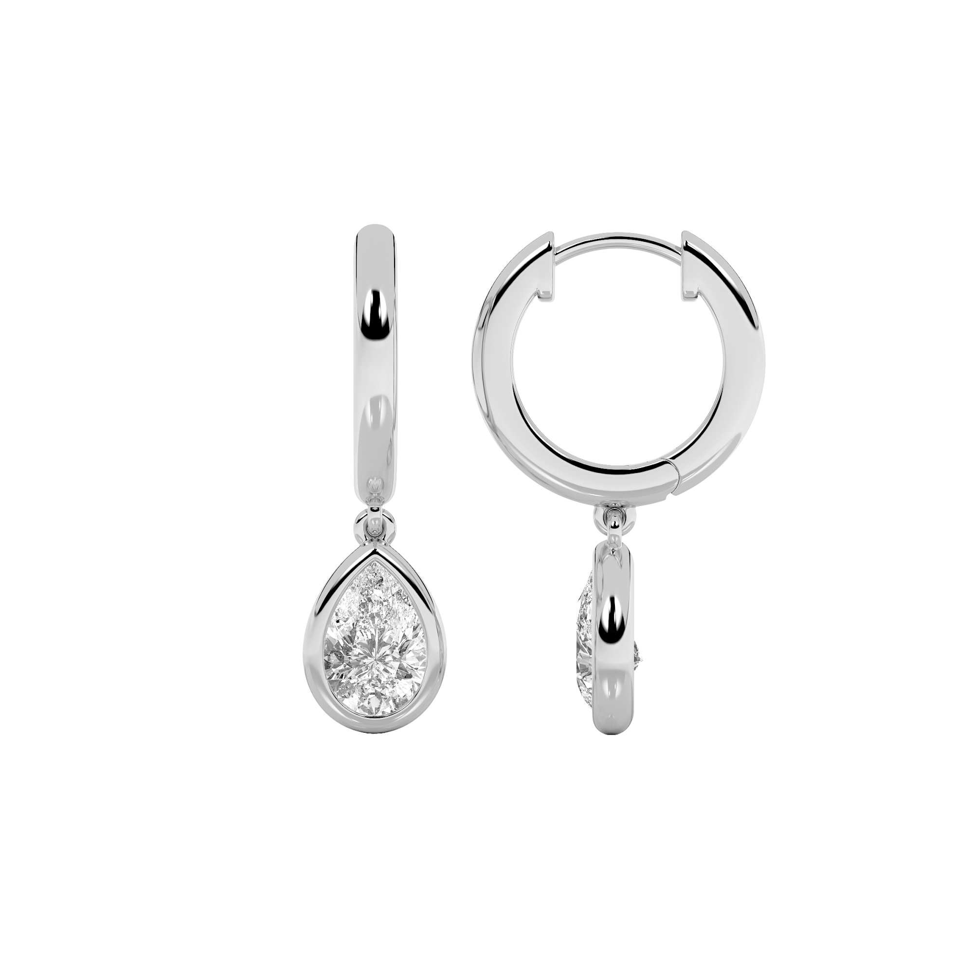 1.00 CT Pear Diamond Earring in 14K White Gold