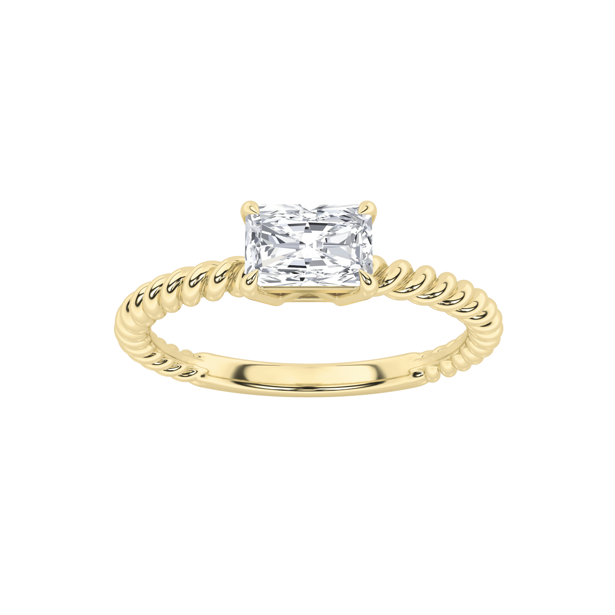 0.50 CT Radiant Diamond Ring in 14K Yellow Gold