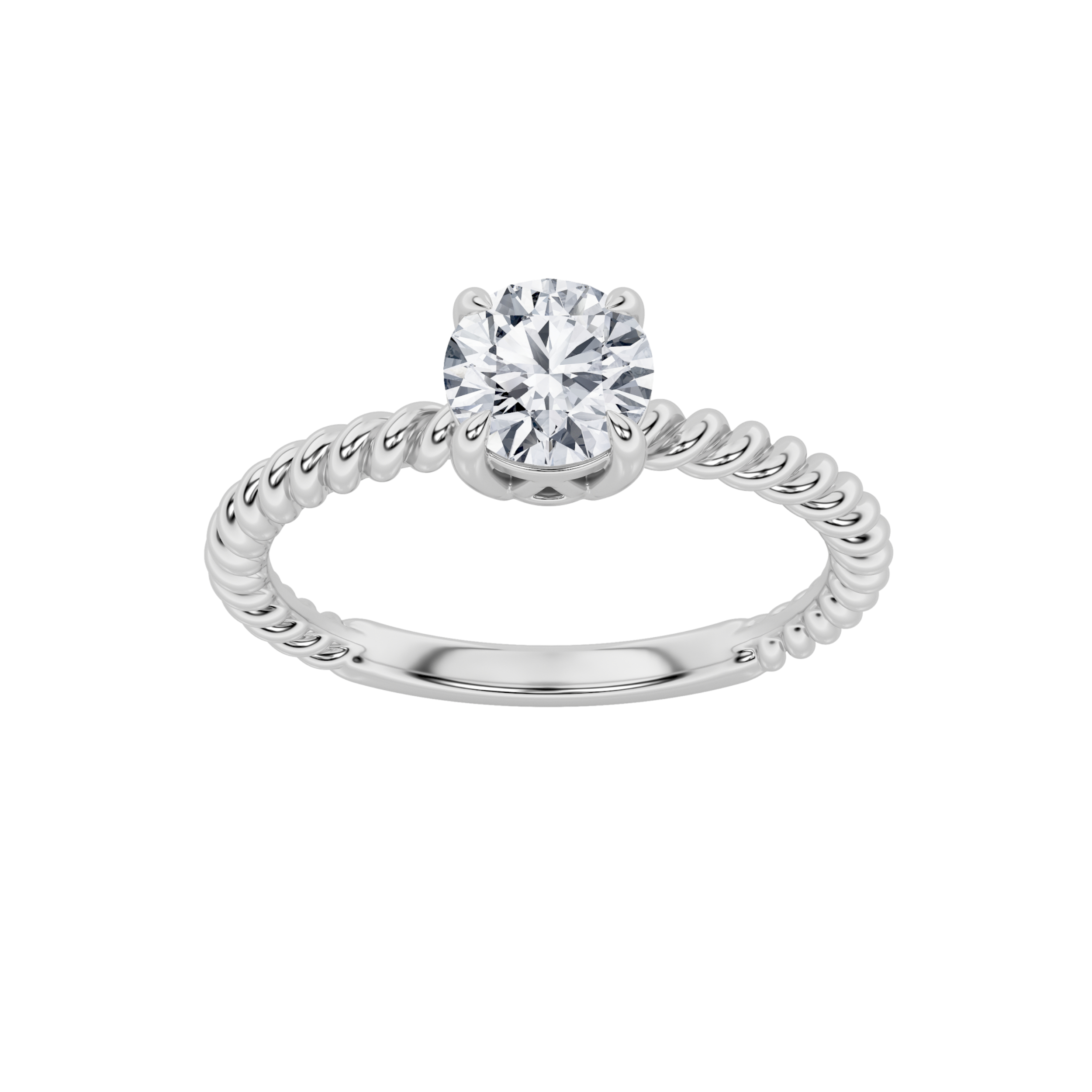 0.50 CT Round Diamond Ring in 10K White Gold