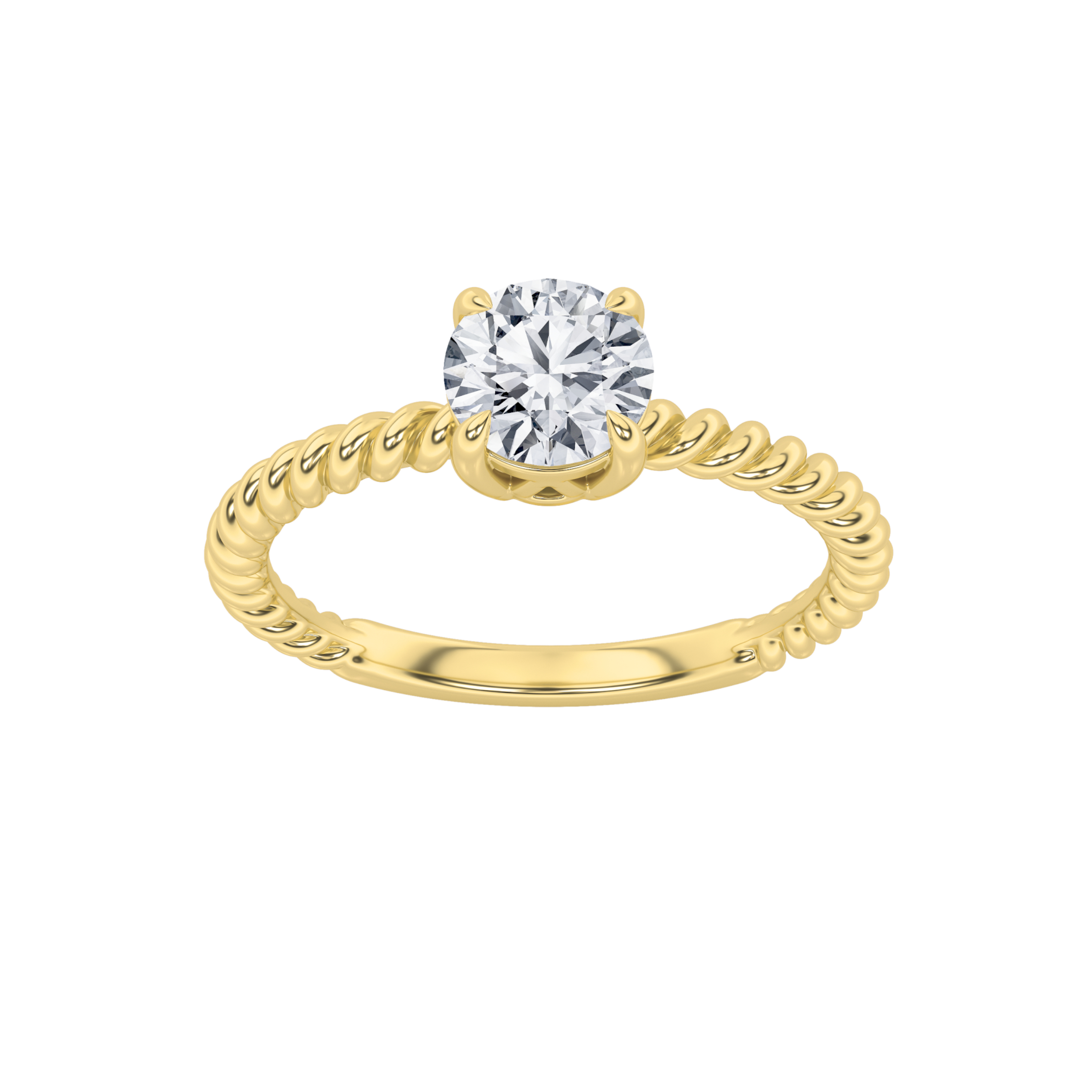 0.50 CT Diamond Ring in Silver|18K Yellow Gold