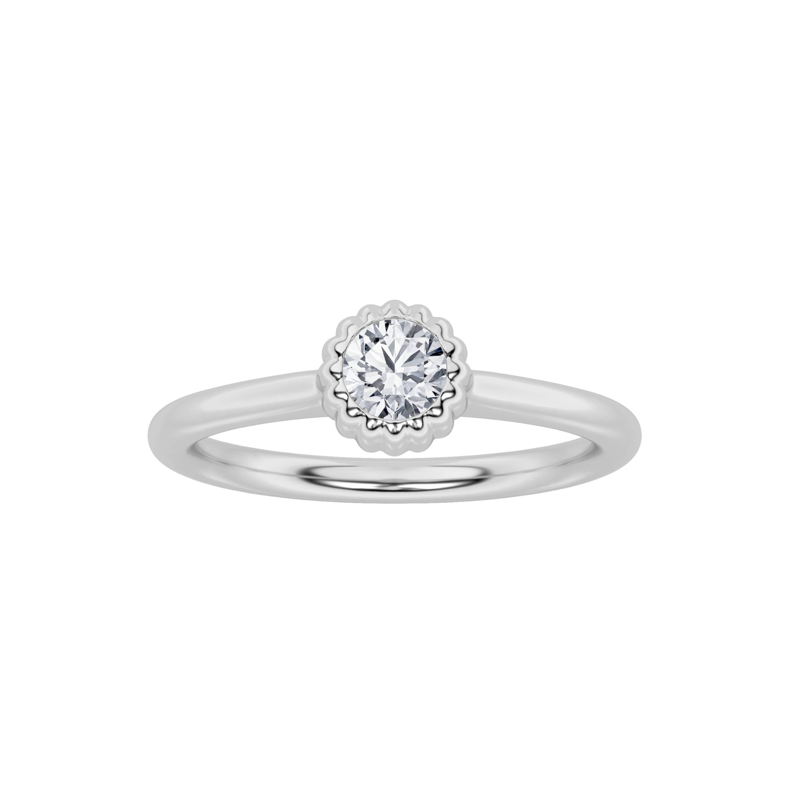 0.25 CT Round Diamond Ring in 14K White Gold