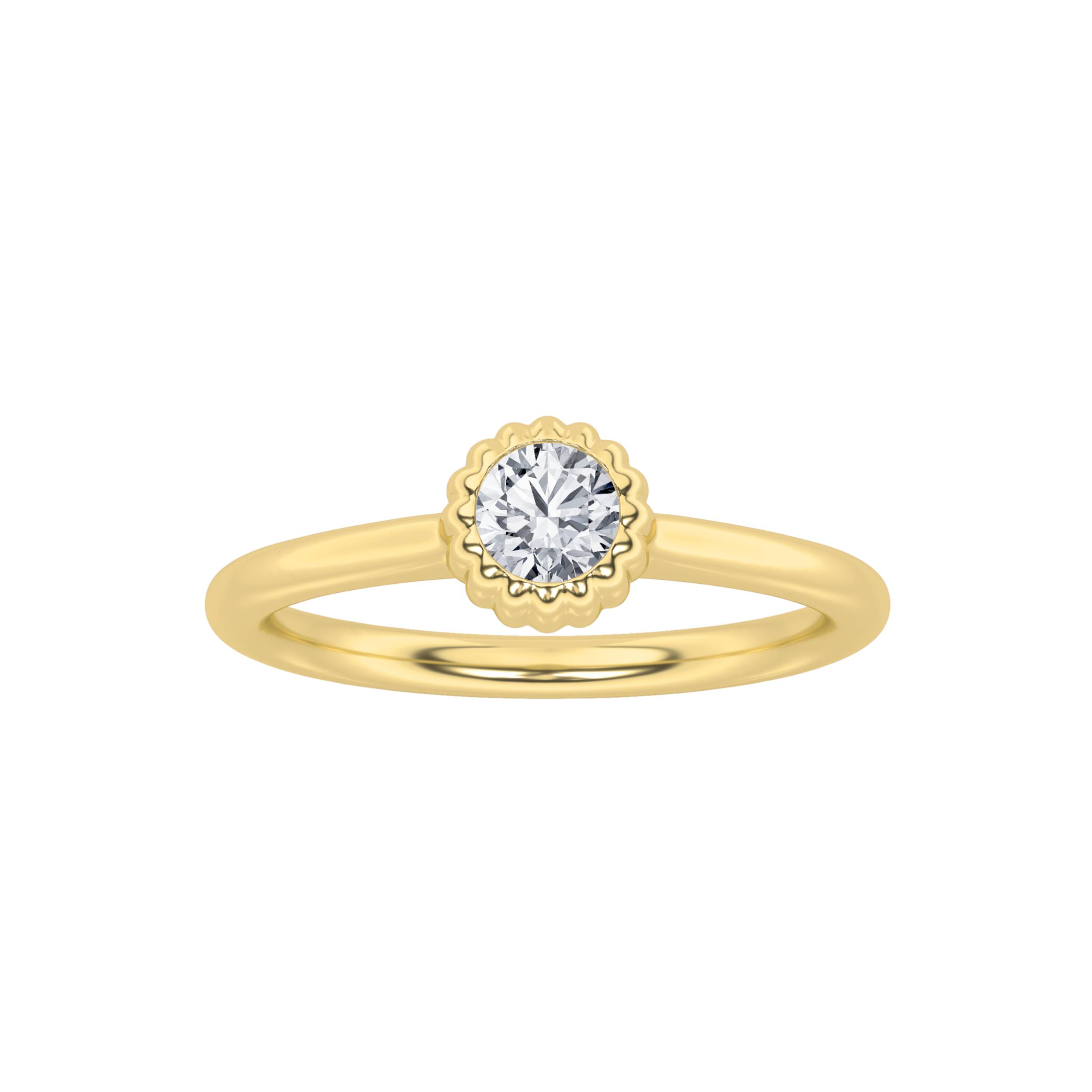 0.25 CT Round Diamond Ring in 14K Yellow Gold