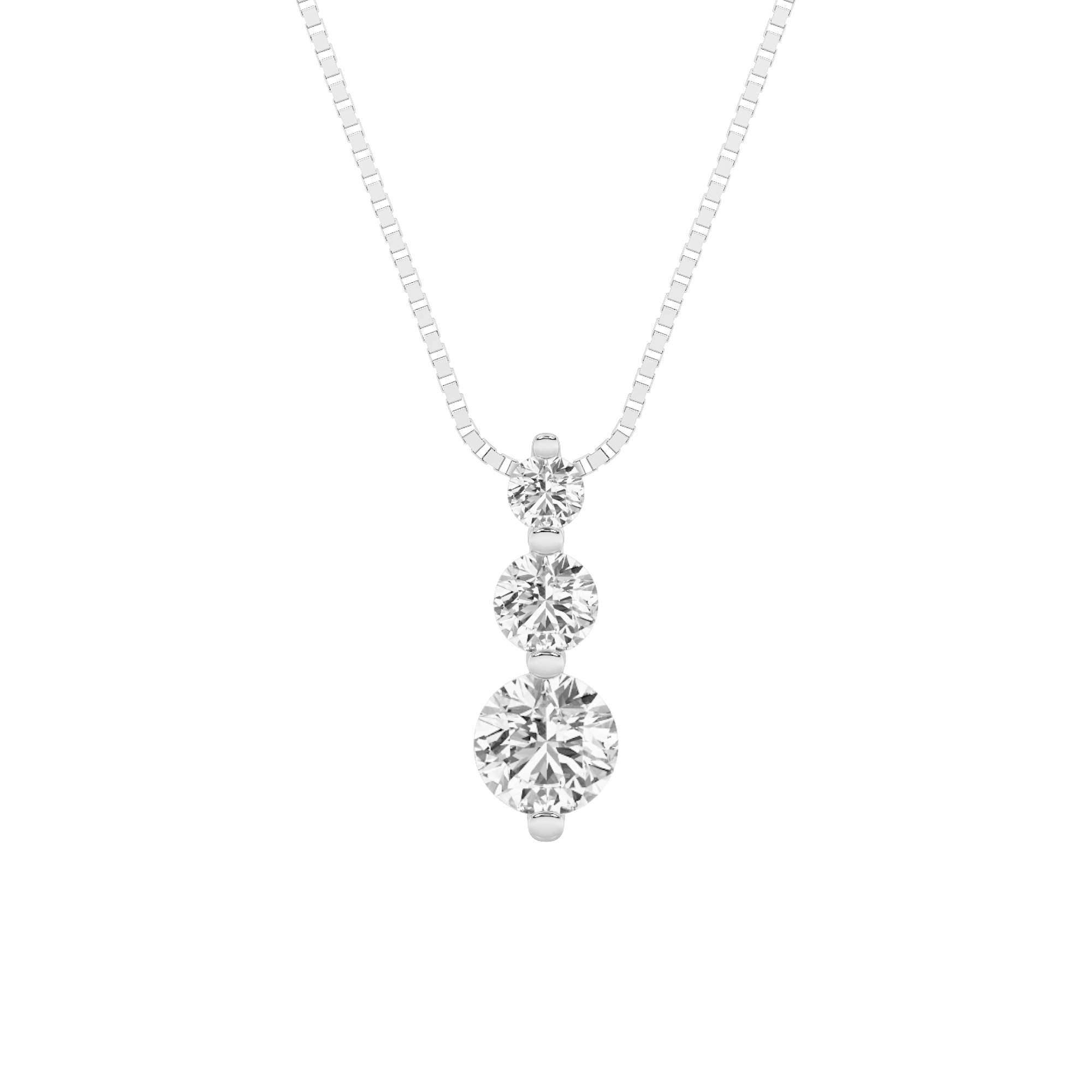 0.75 CT Diamond Necklace in 14K White Gold