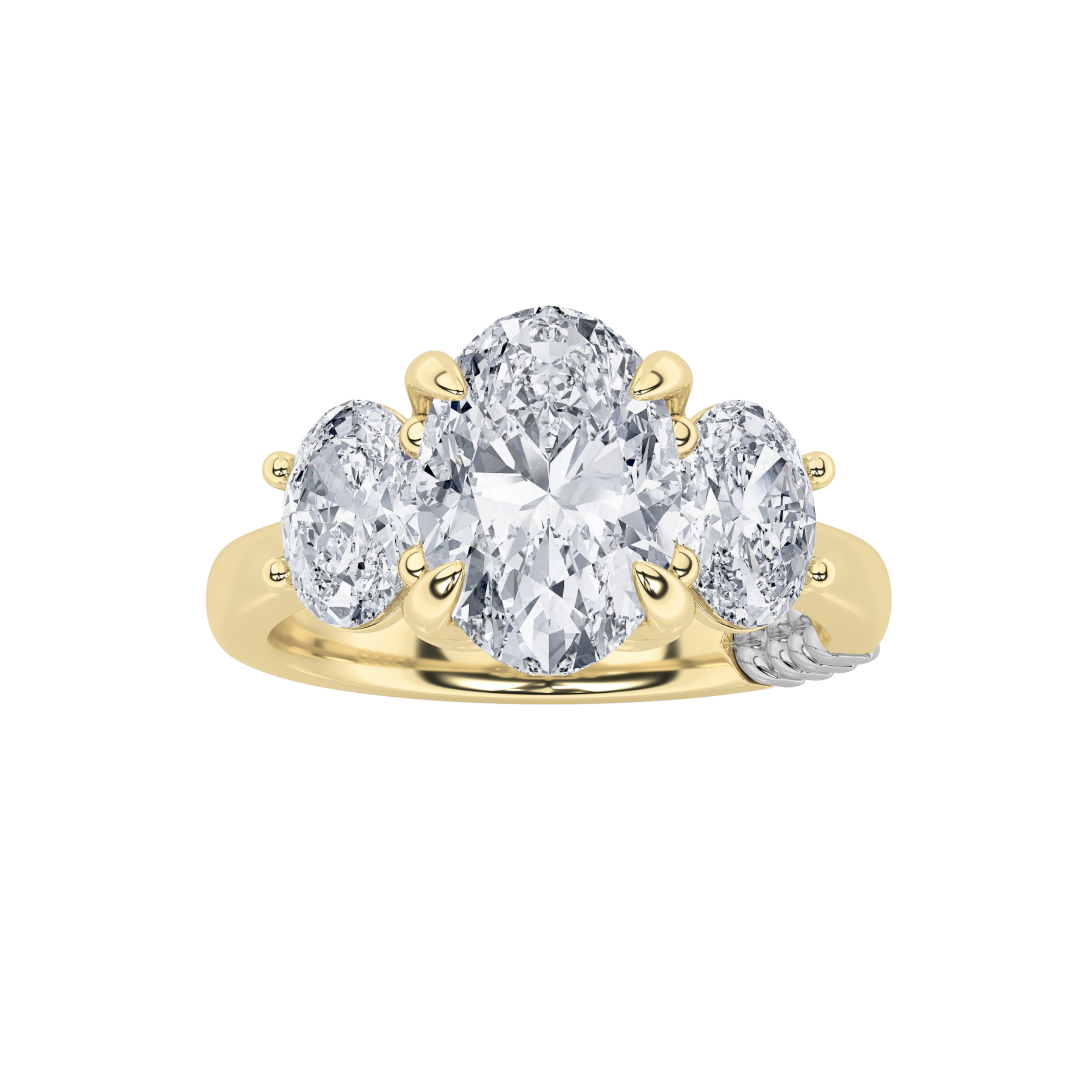 3.00 CT Oval Diamond Ring in 14K Yellow Gold