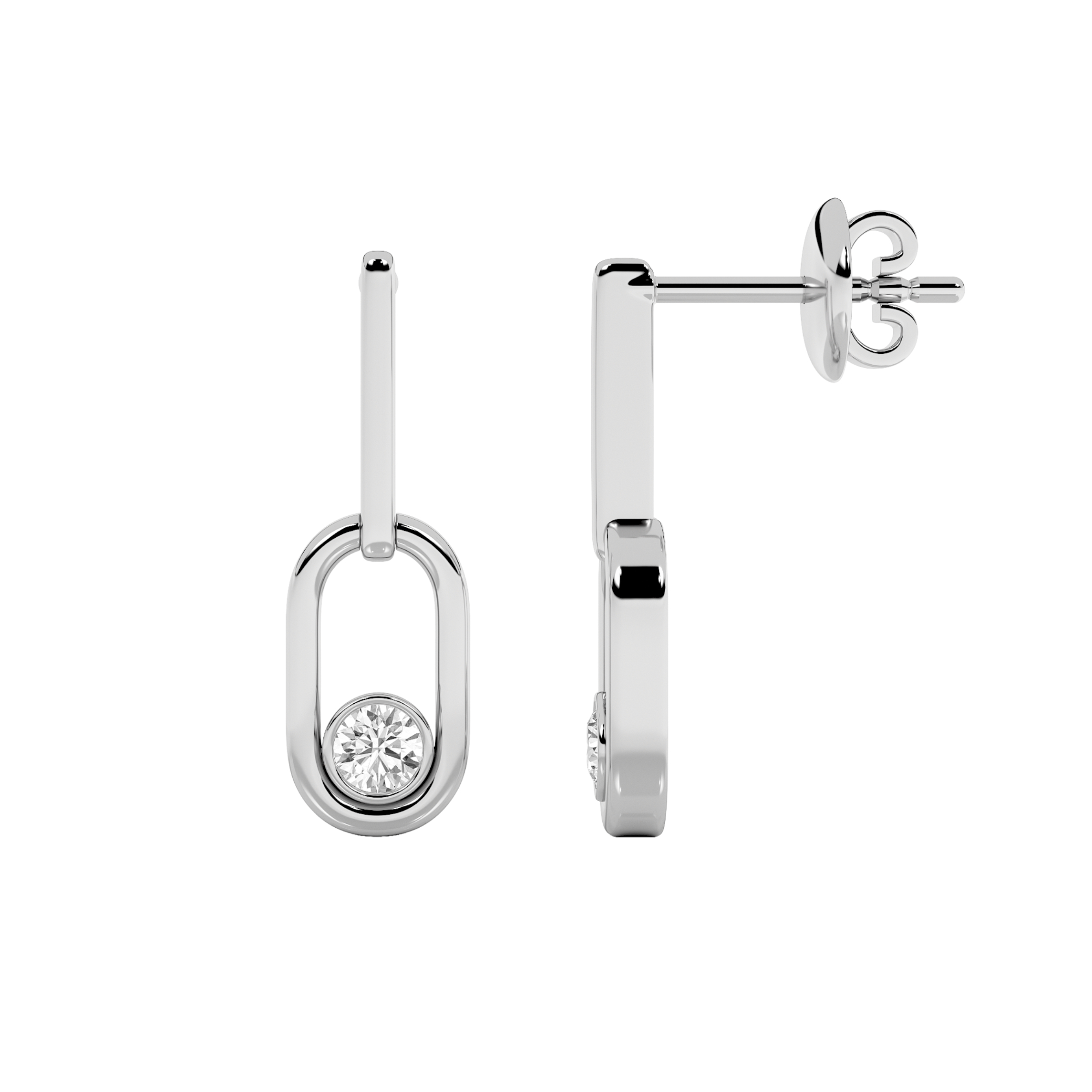 0.50 CT Round Diamond Earring in 14K White Gold