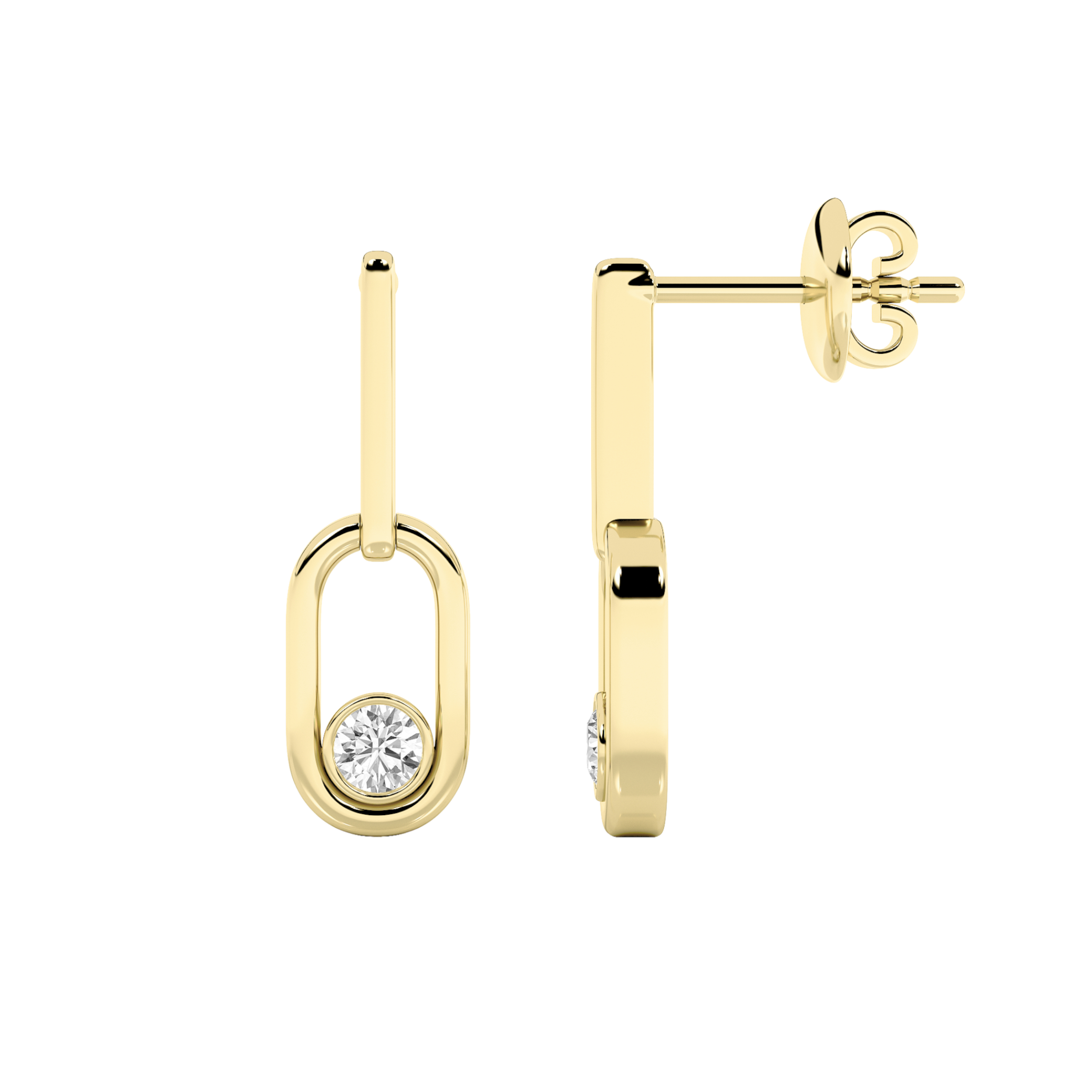 0.50 CT Round Diamond Earring in 14K Yellow Gold