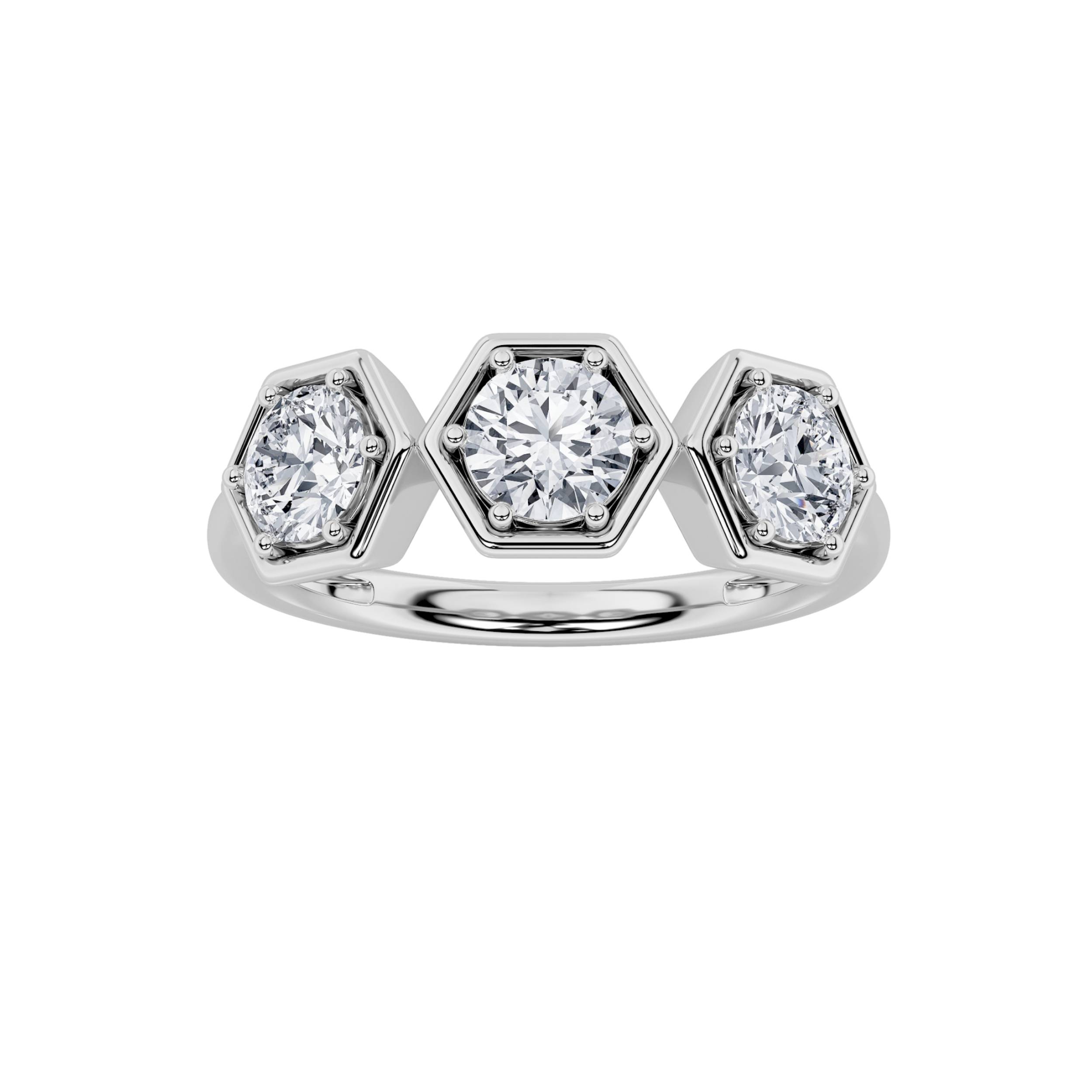 1.00 CT Round Diamond Ring in 14K White Gold