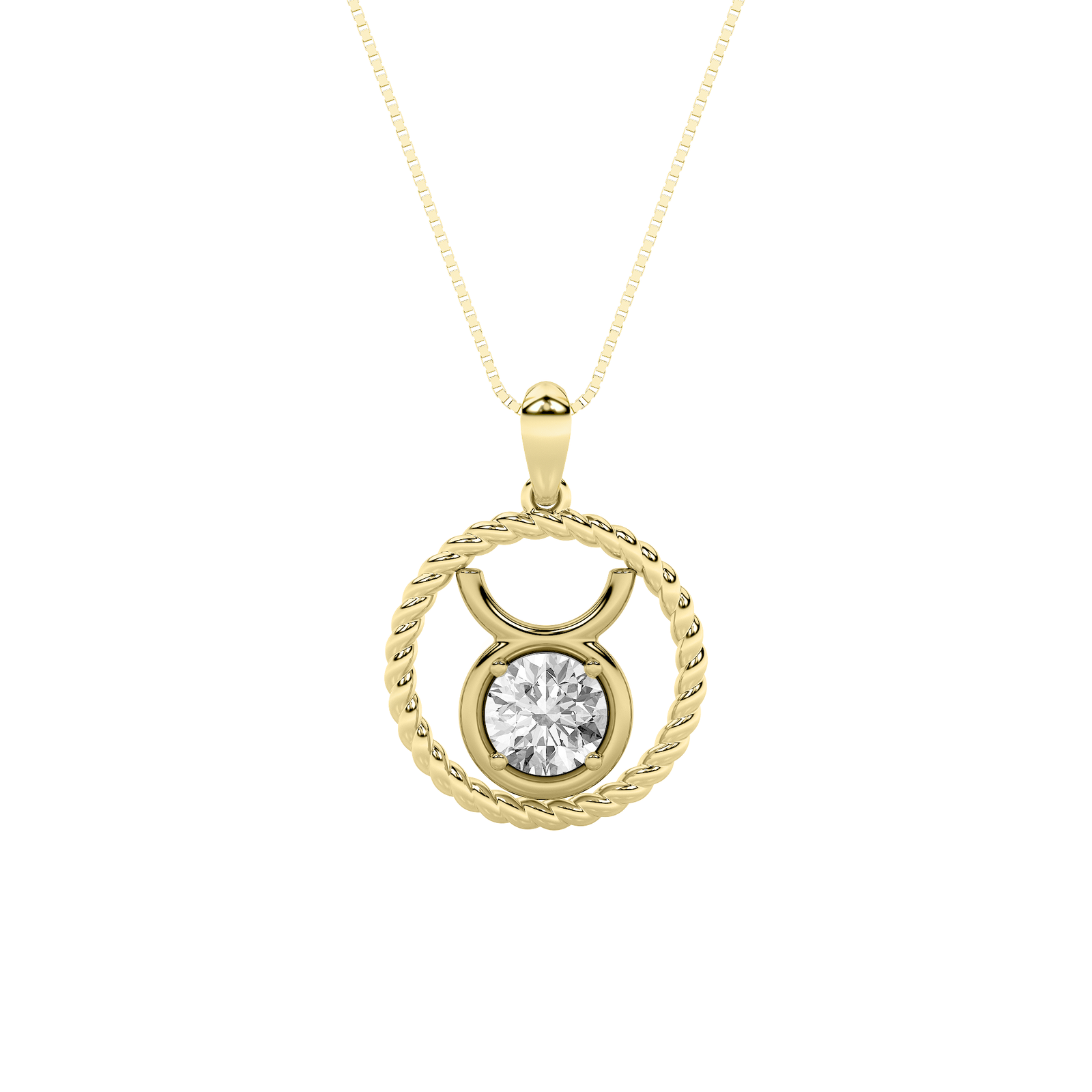 0.00 CT Round Diamond Necklace in 14K White Gold / 14K Yellow Gold