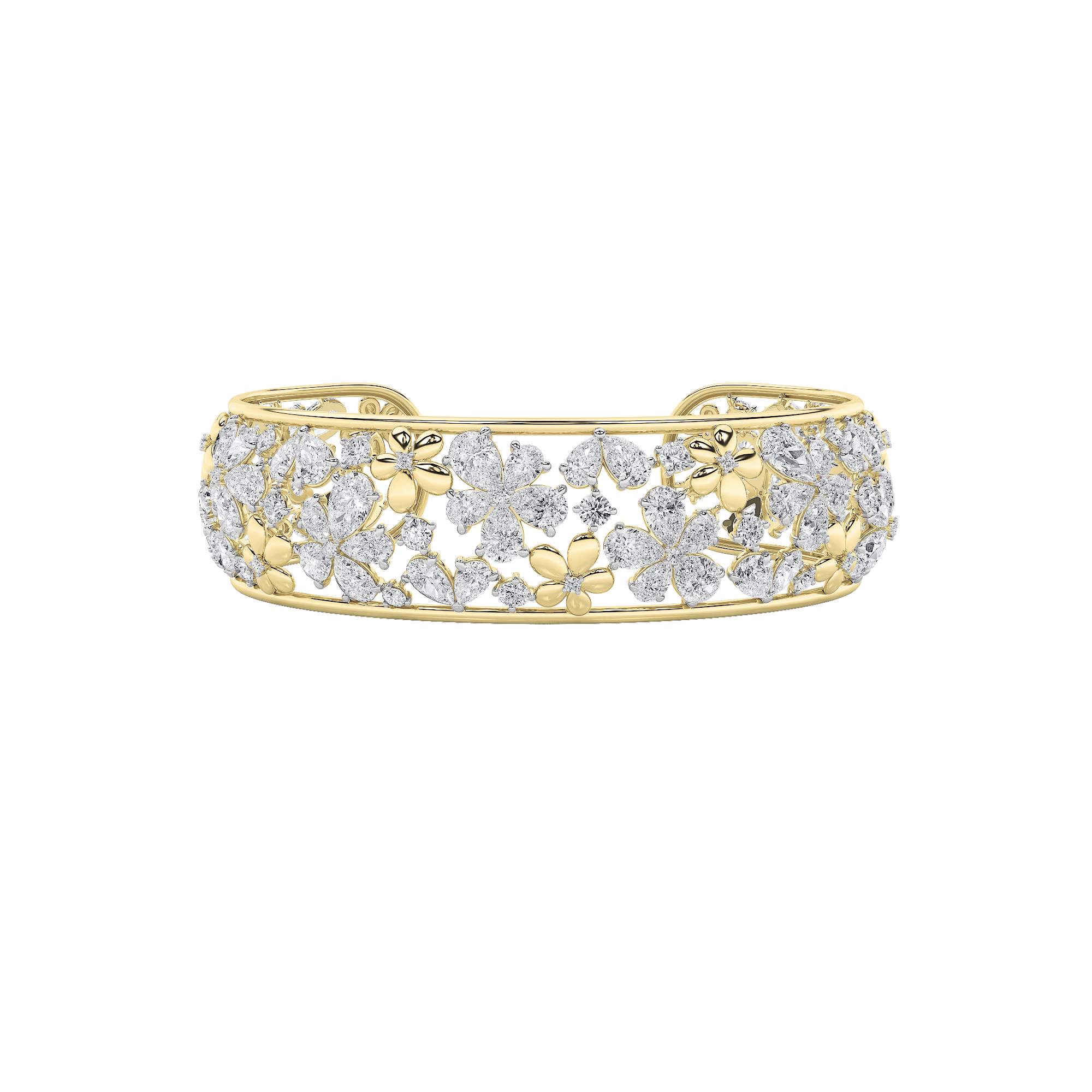 23.50 CT Pear Diamond Bracelet in 14K Yellow Gold