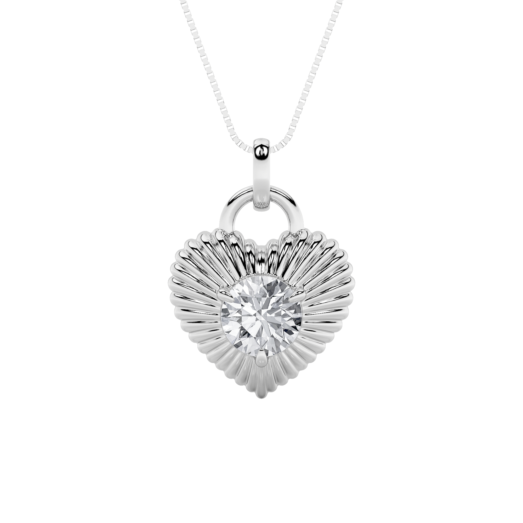 1.50 CT Round Diamond Necklace in 14K White Gold