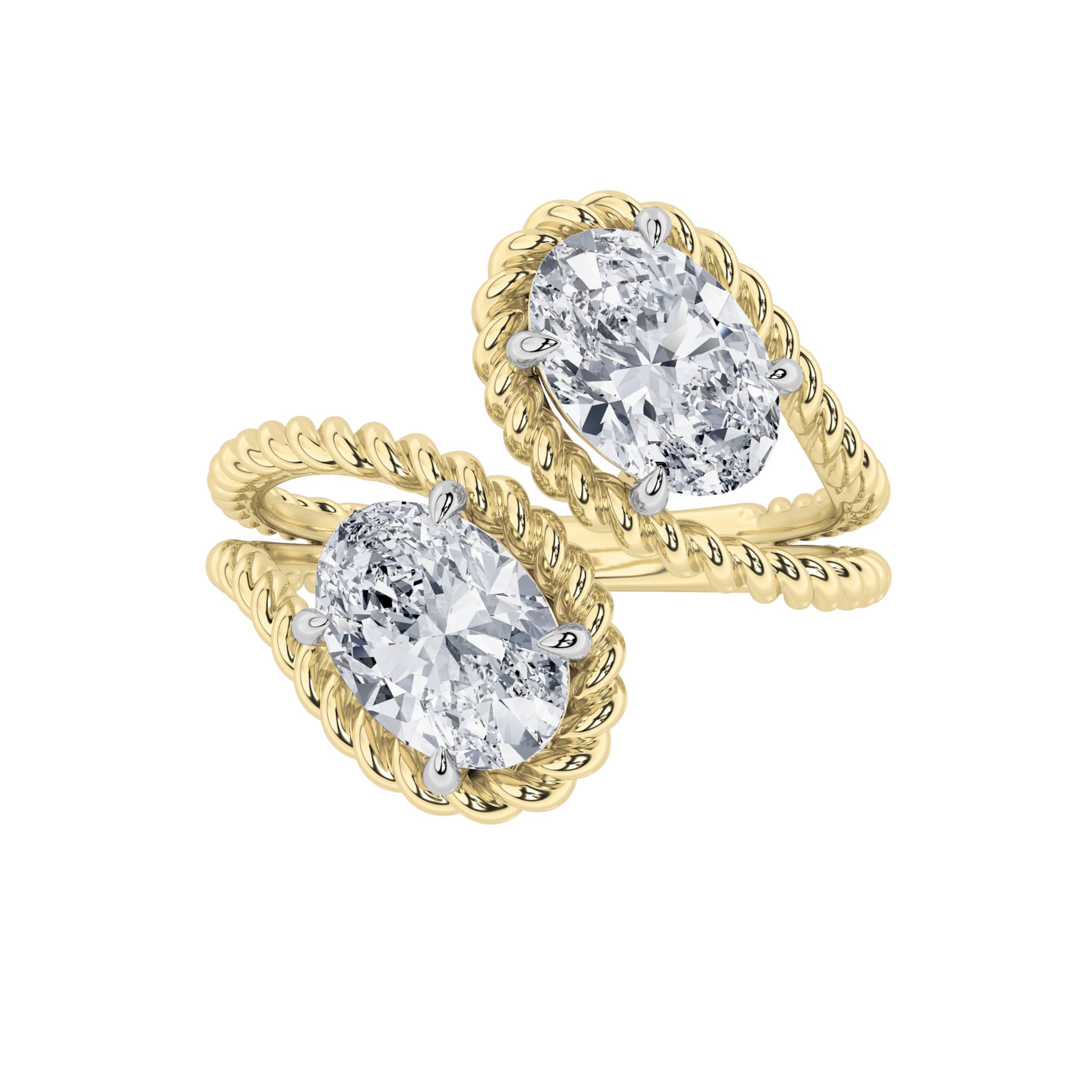 2.00 CT Oval Diamond Ring in 14K Yellow Gold
