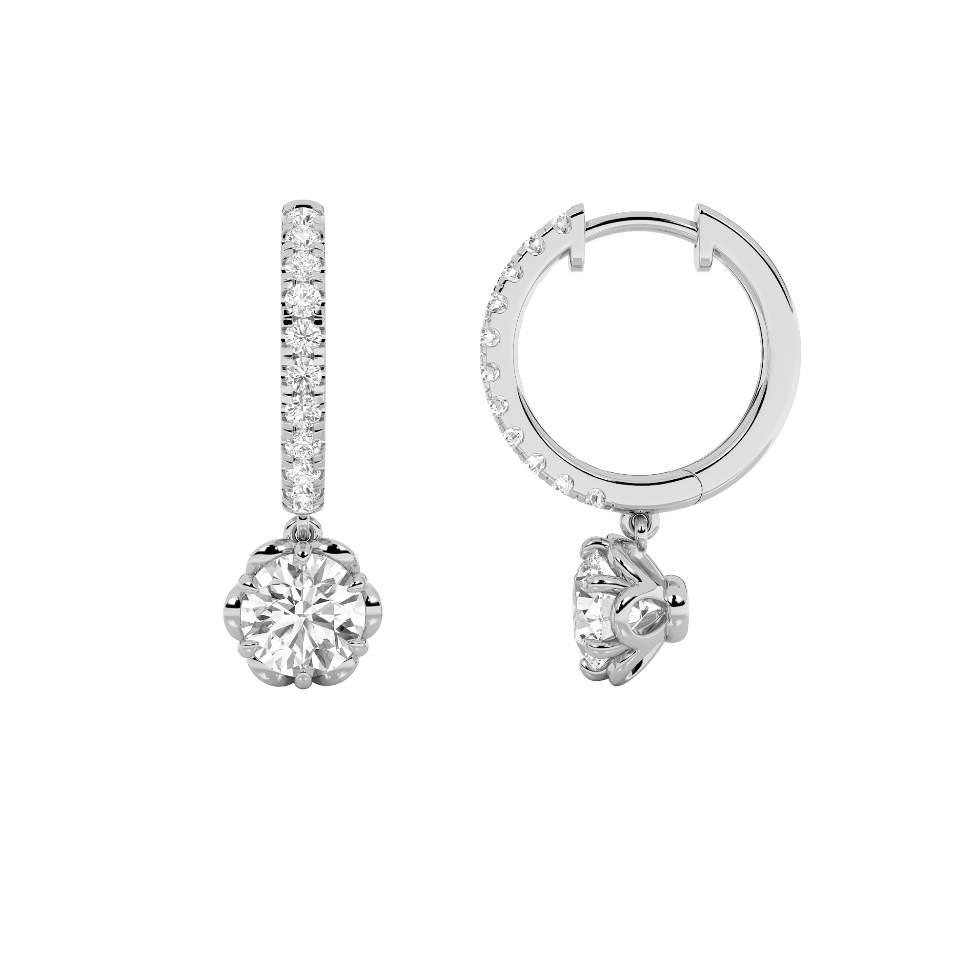 2.50 CT Round Diamond Earring in 14K White Gold