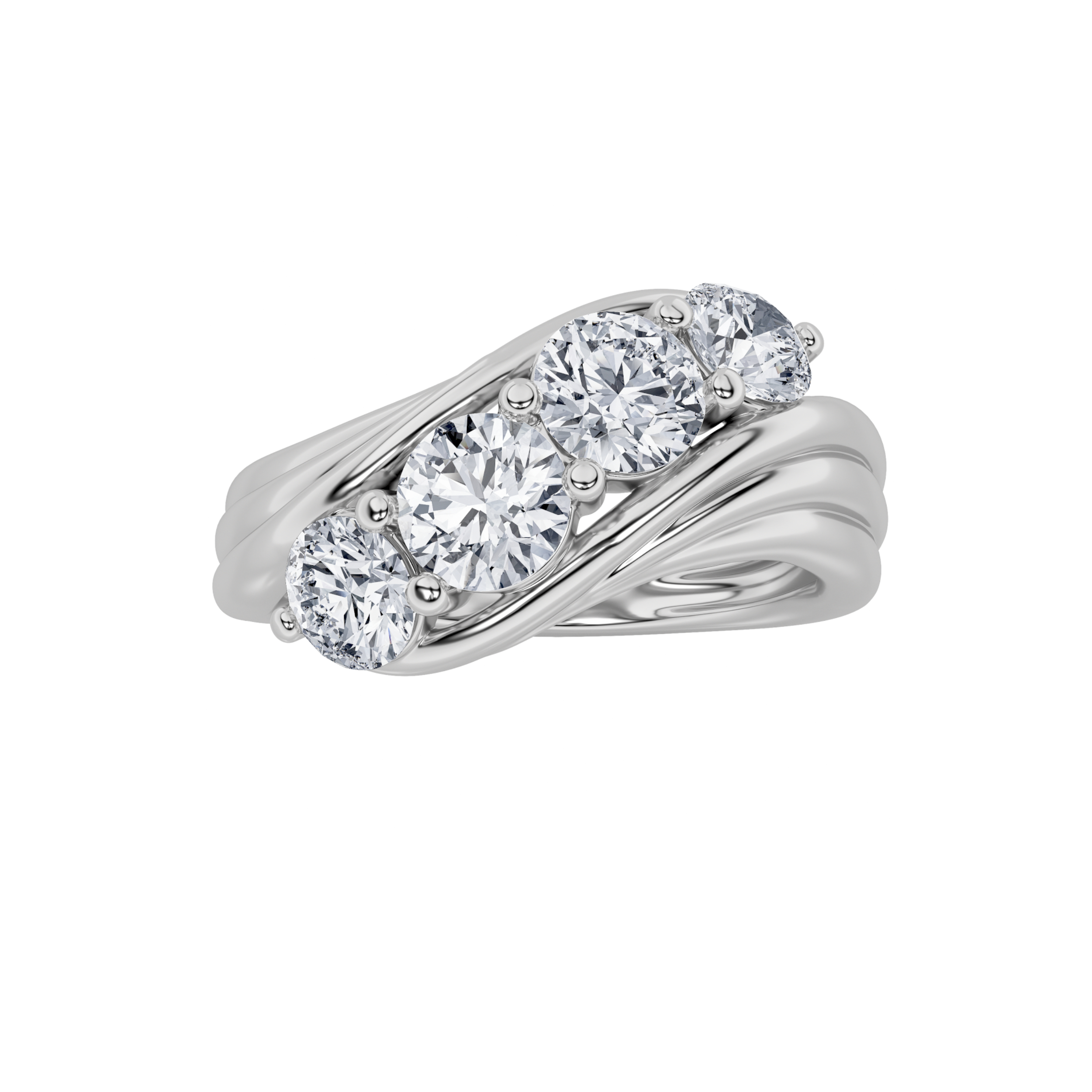 1.50 CT Round Diamond Ring in 14K White Gold