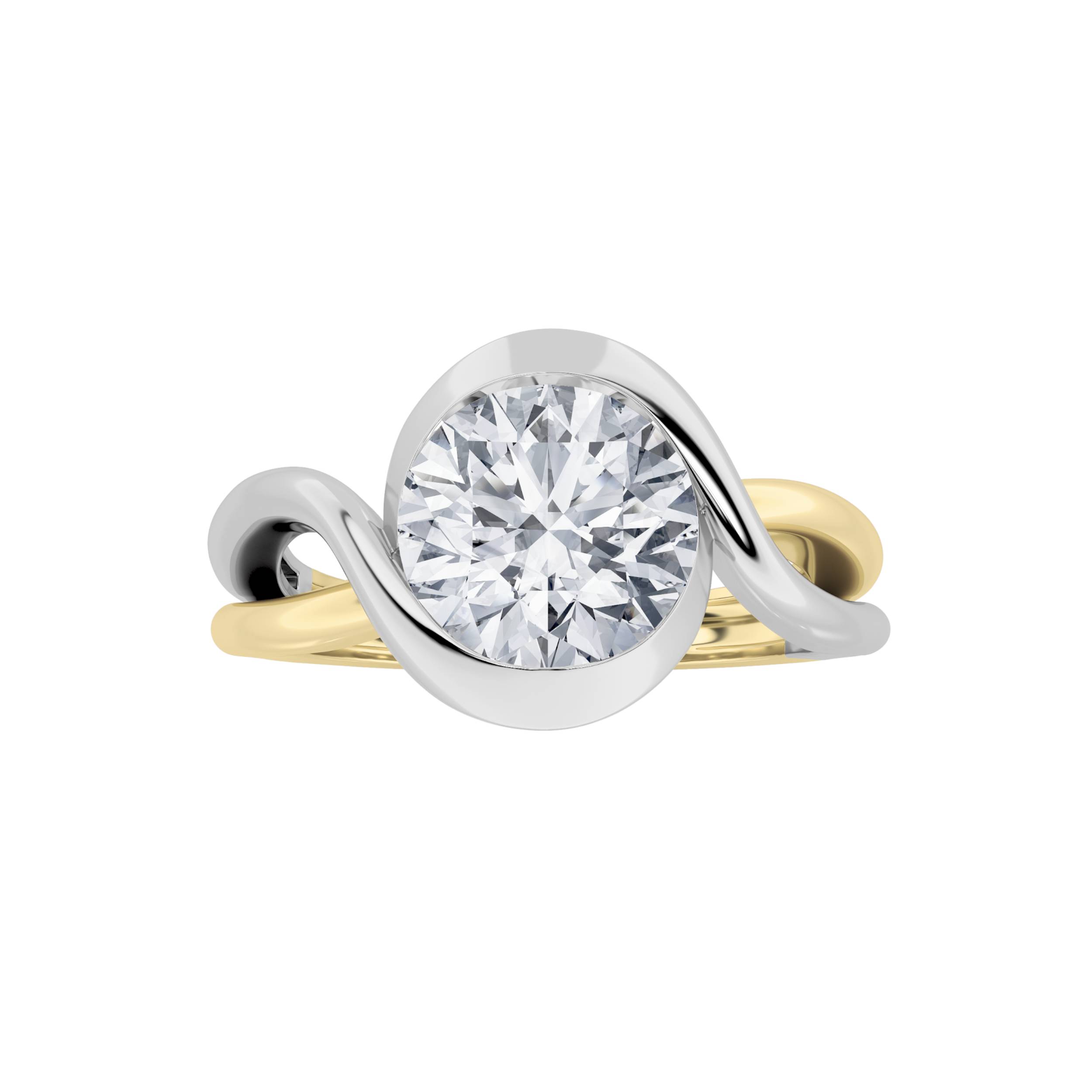 2Cttw Round Shaped Lab Grown Diamond (F/VS) Solitaire Engagement Ring in 14K Gold