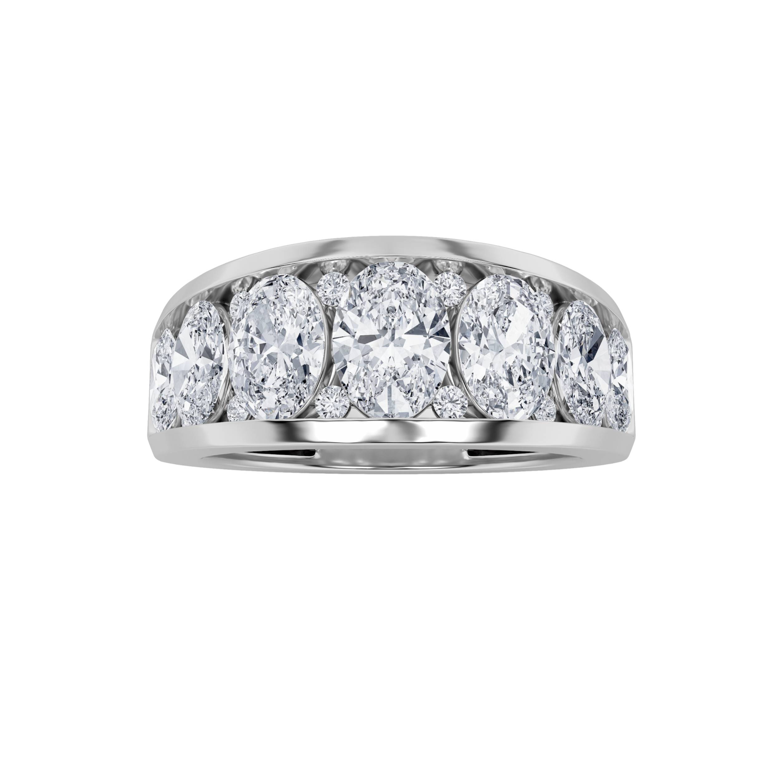 3.00 CT Oval Diamond Ring in 14K White Gold