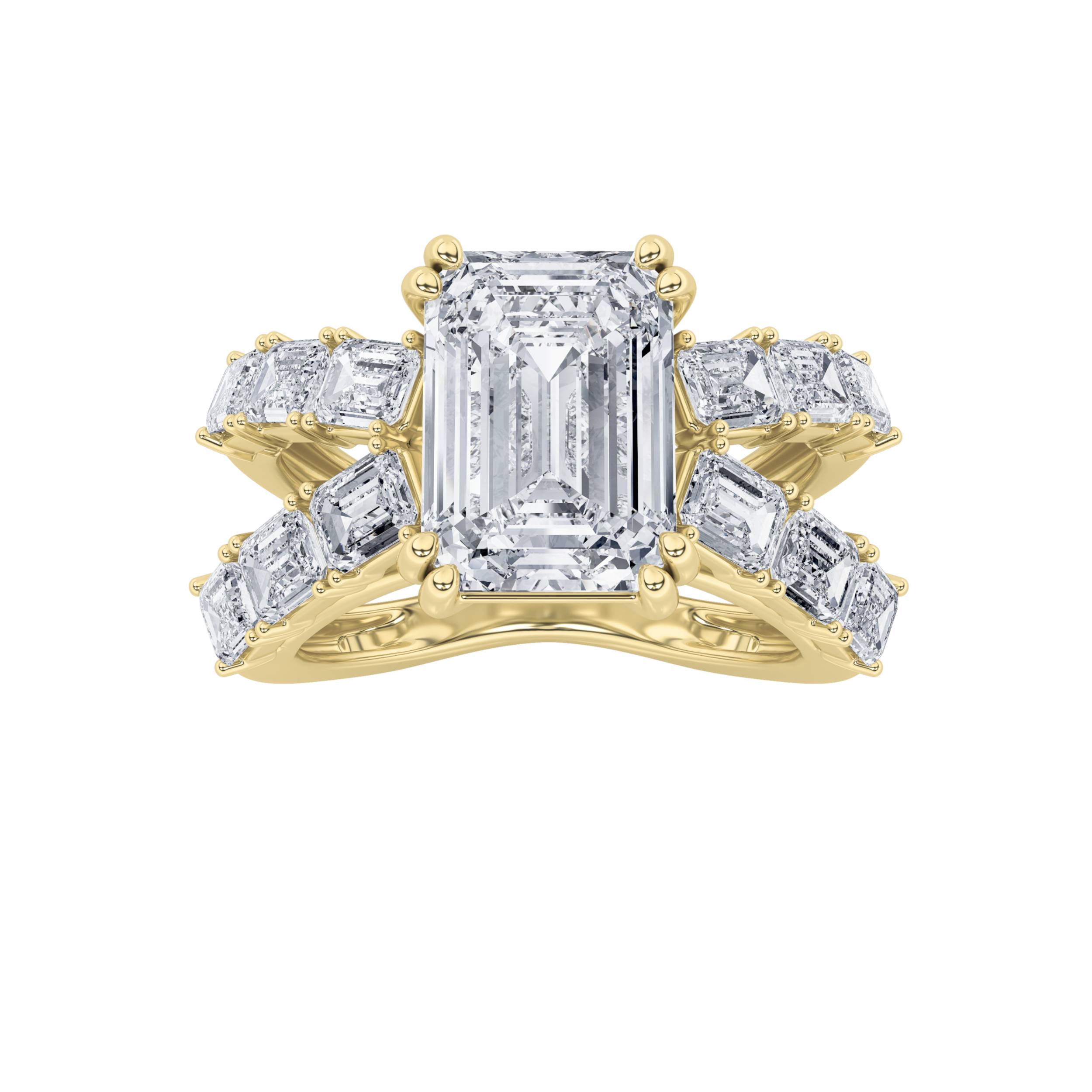 5.50 CT Radiant Diamond Ring in 14K Yellow Gold