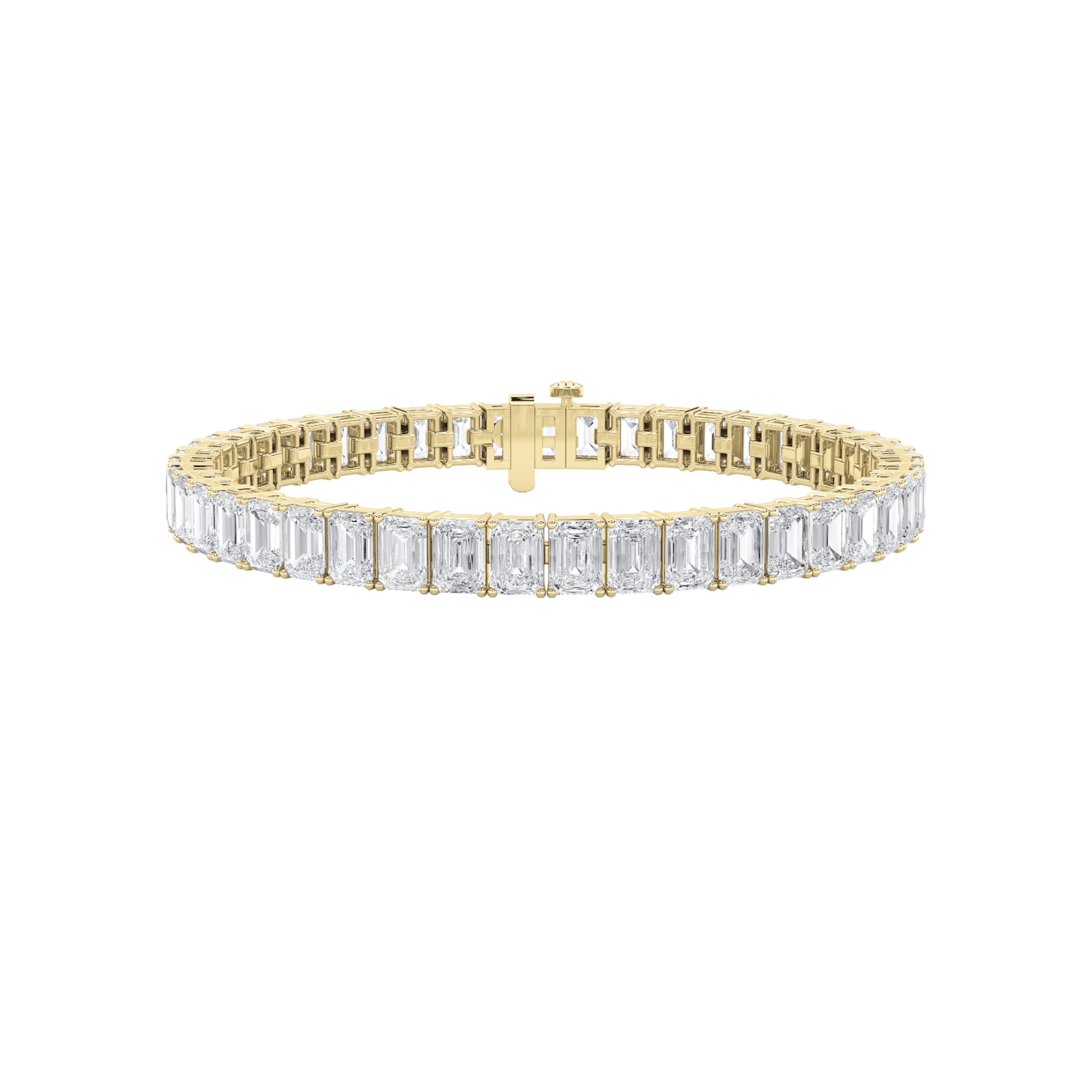 10.00 CT Emerald Diamond Bracelet in 14K Yellow Gold