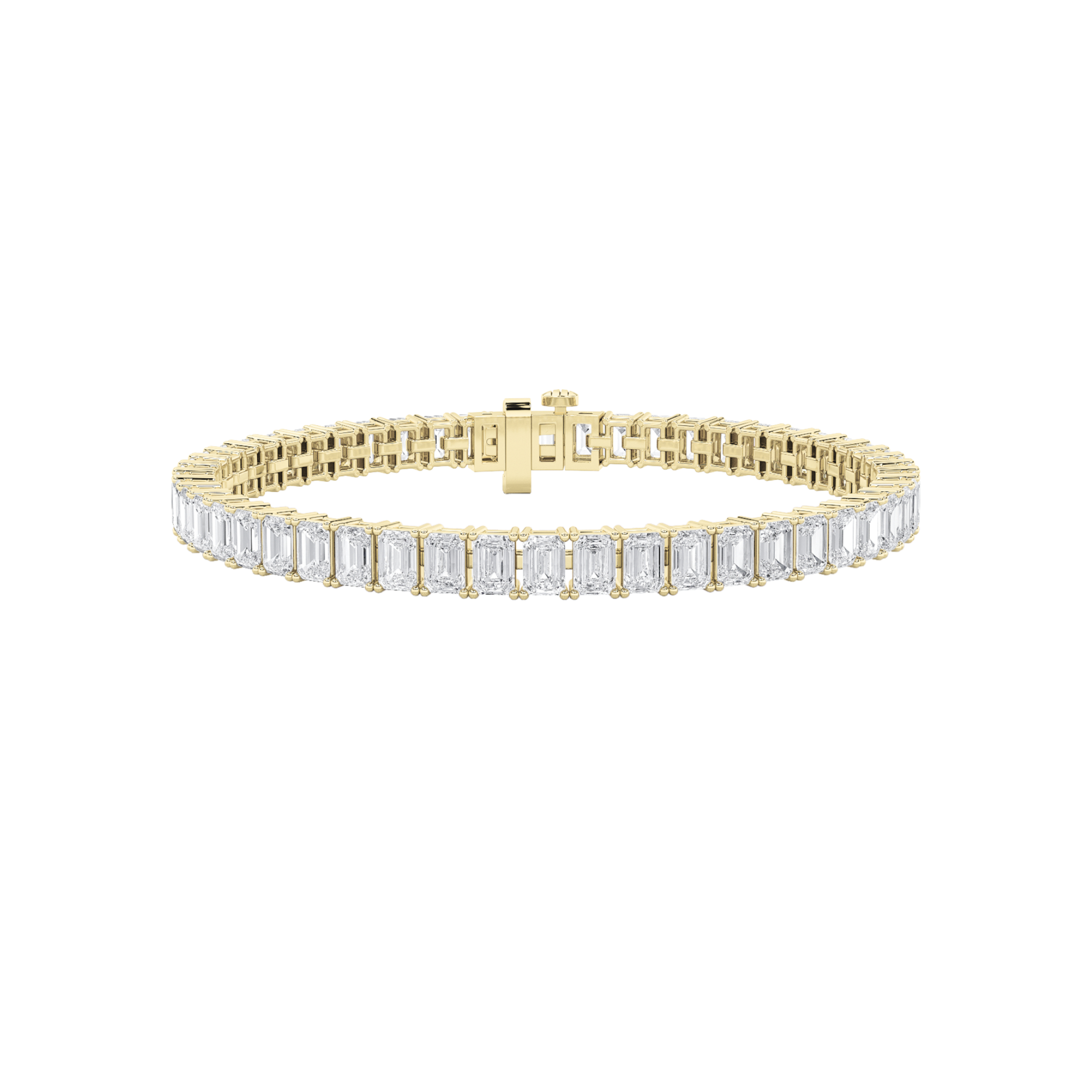 11.25 CT Emerald Diamond Bracelet in 14K Yellow Gold
