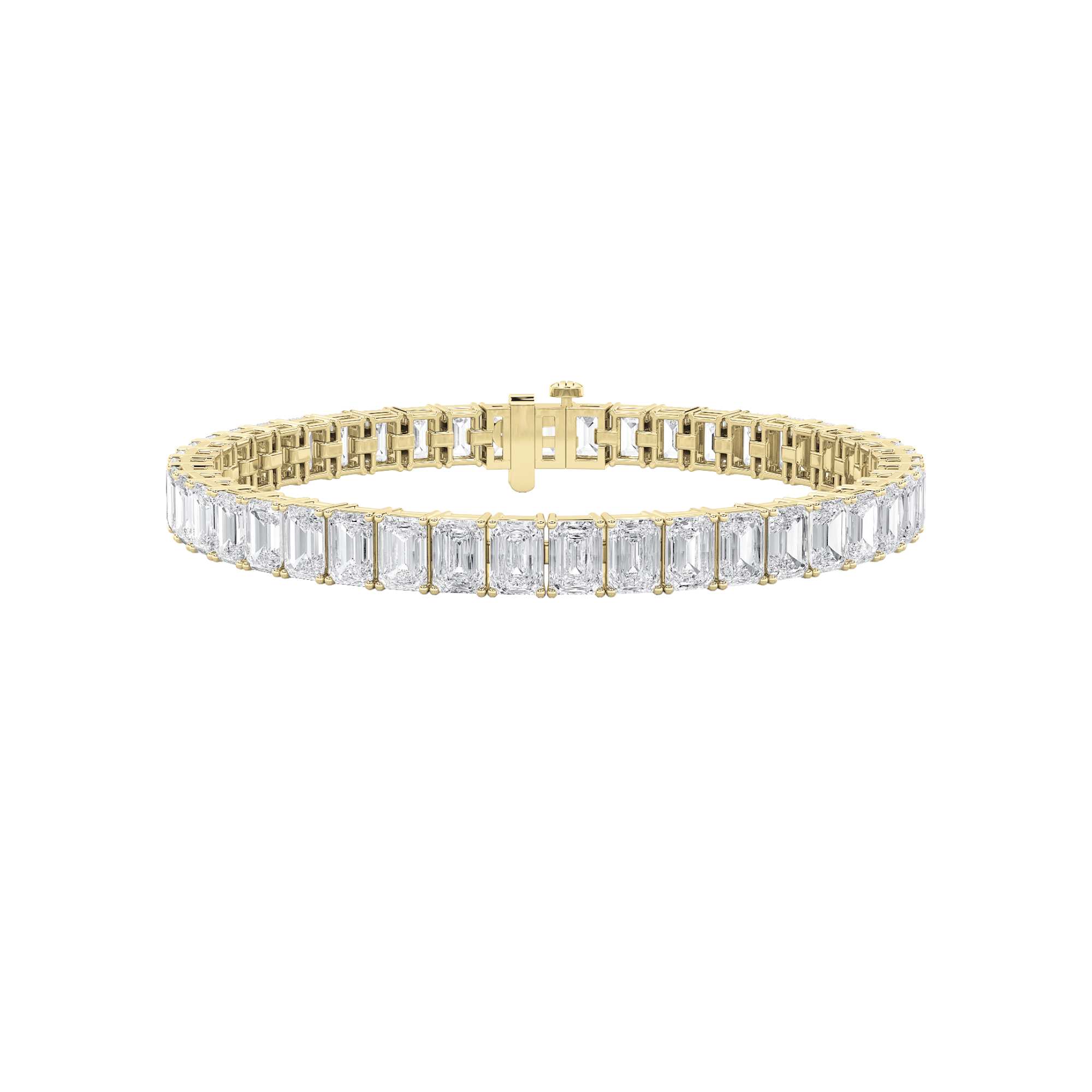 18.50 CT Emerald Diamond Bracelet in 14K Yellow Gold