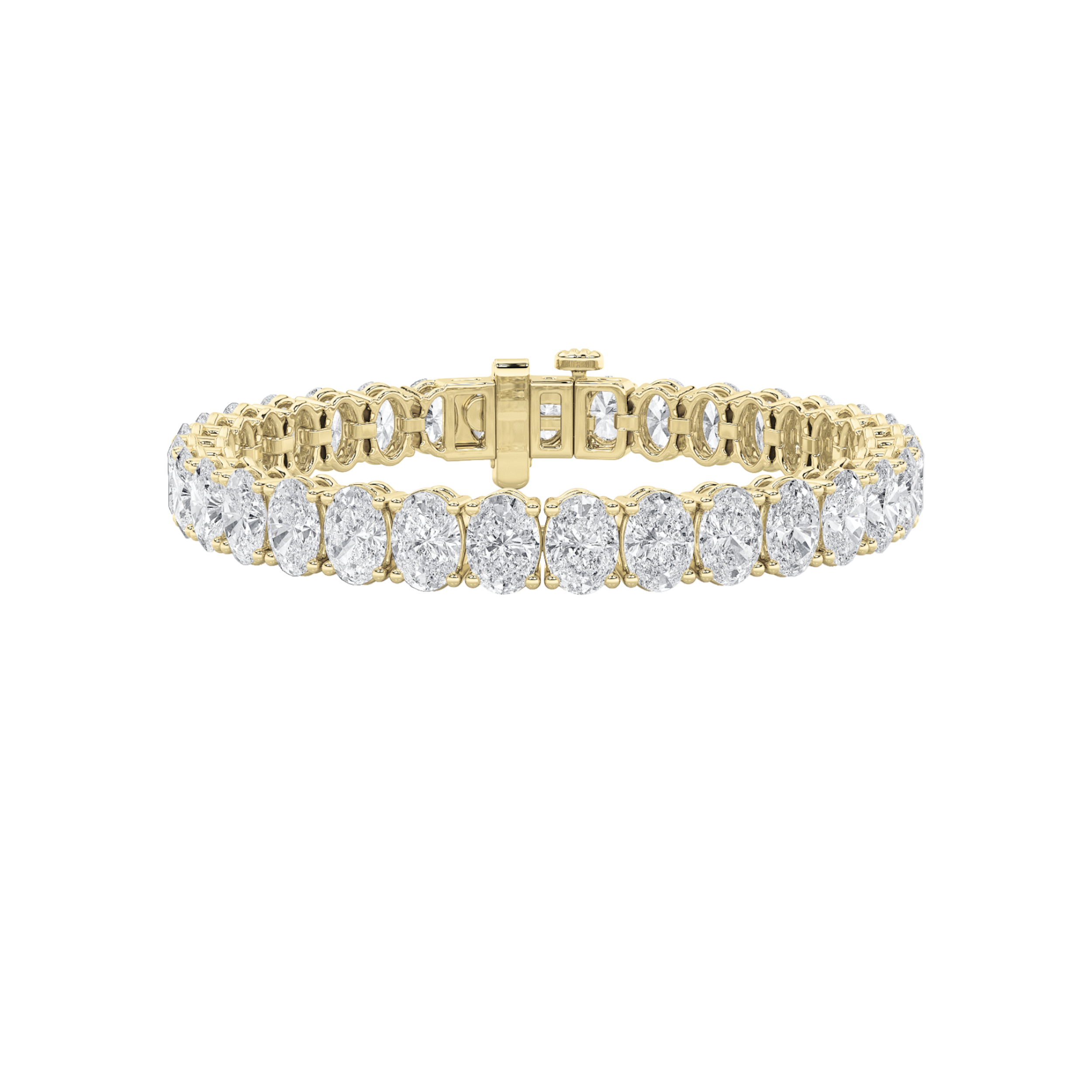 10.00 CT Oval Diamond Bracelet in 14K Yellow Gold