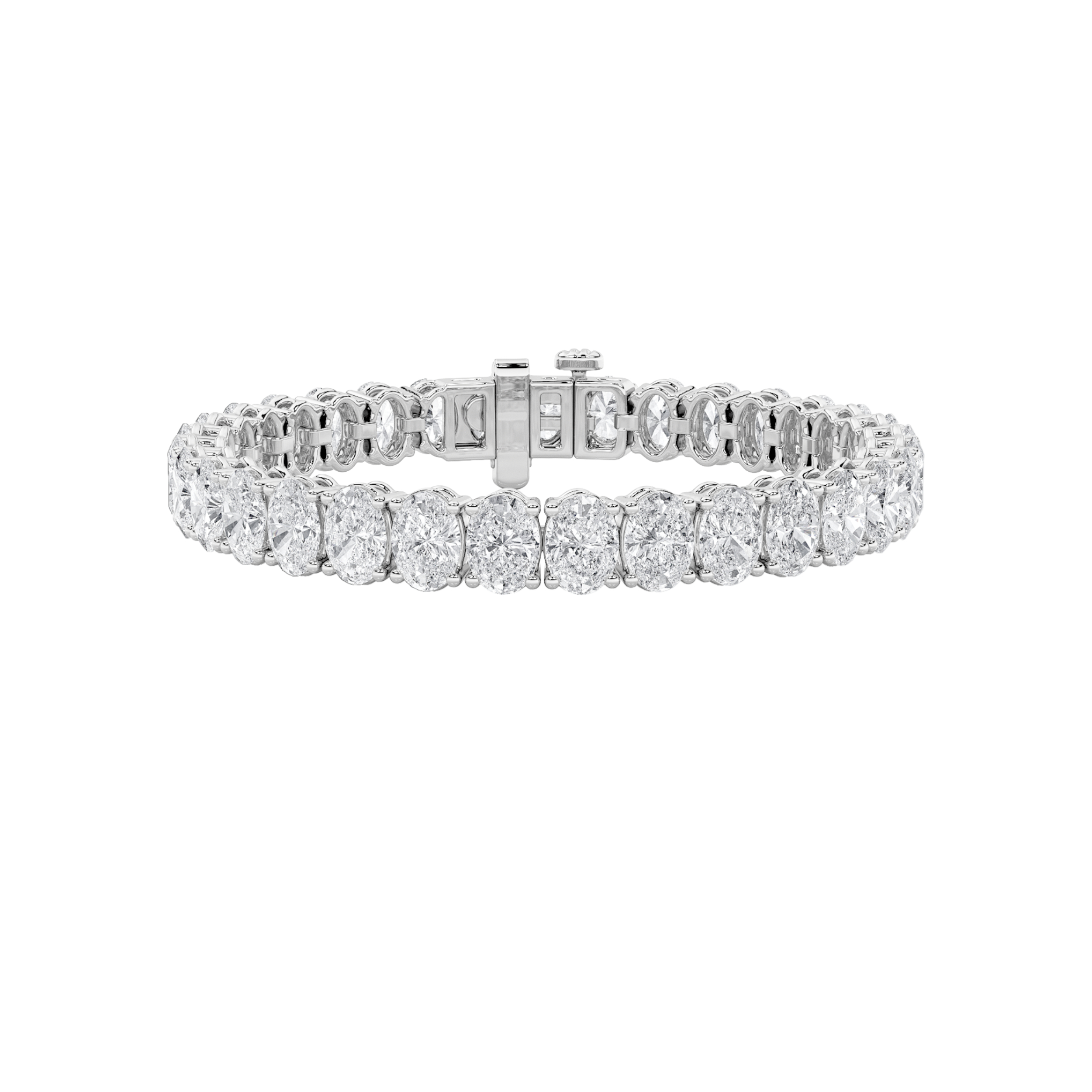 15.00 CT Oval Diamond Bracelet in 14K White Gold