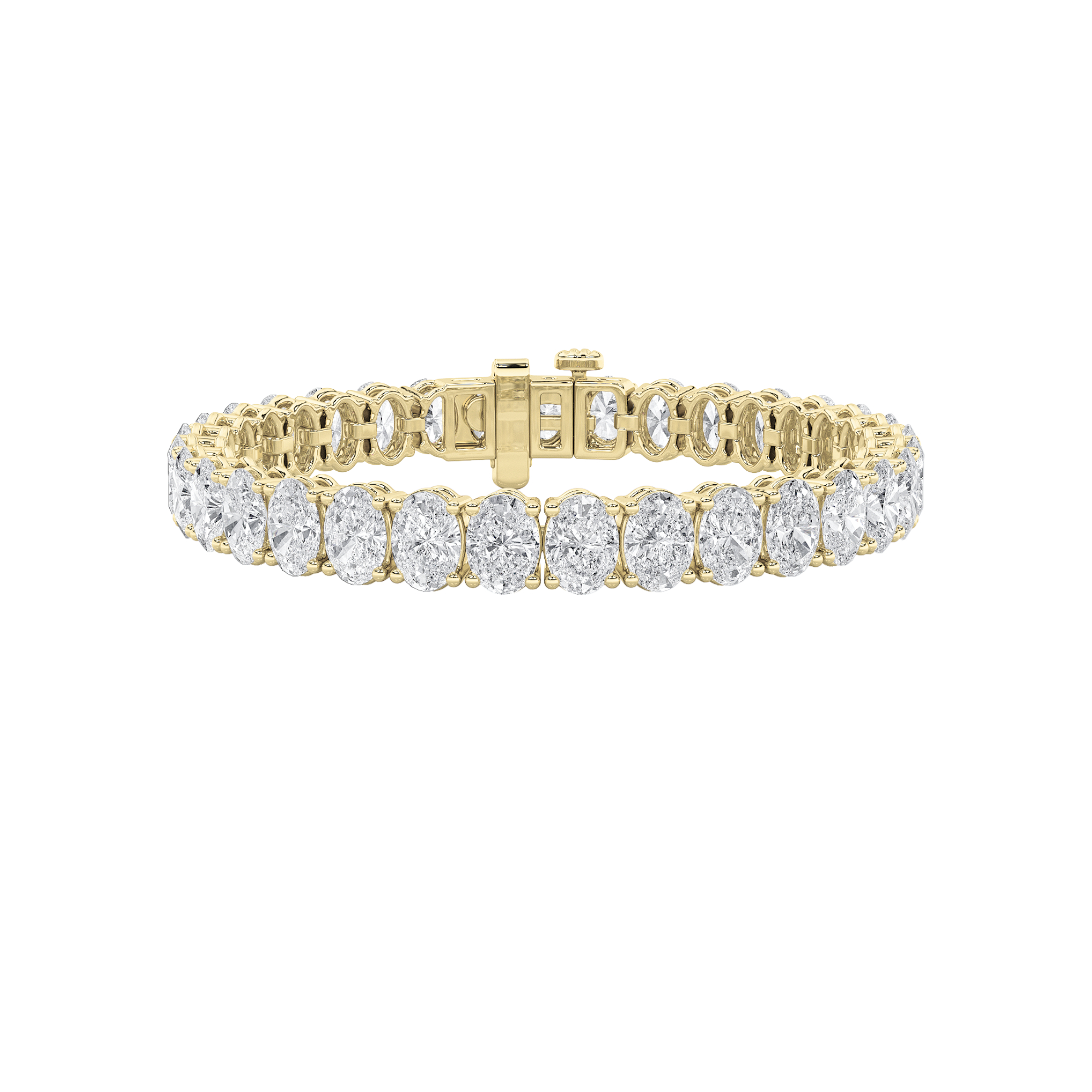 24.00 CT Oval Diamond Bracelet in 14K Yellow Gold