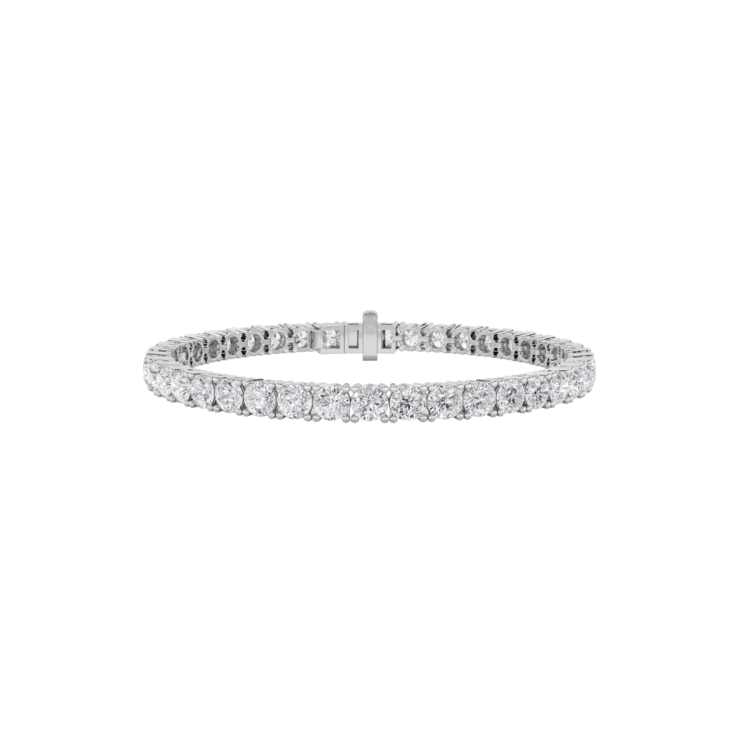 11.00 CT Round Diamond Bracelet in 14K White Gold