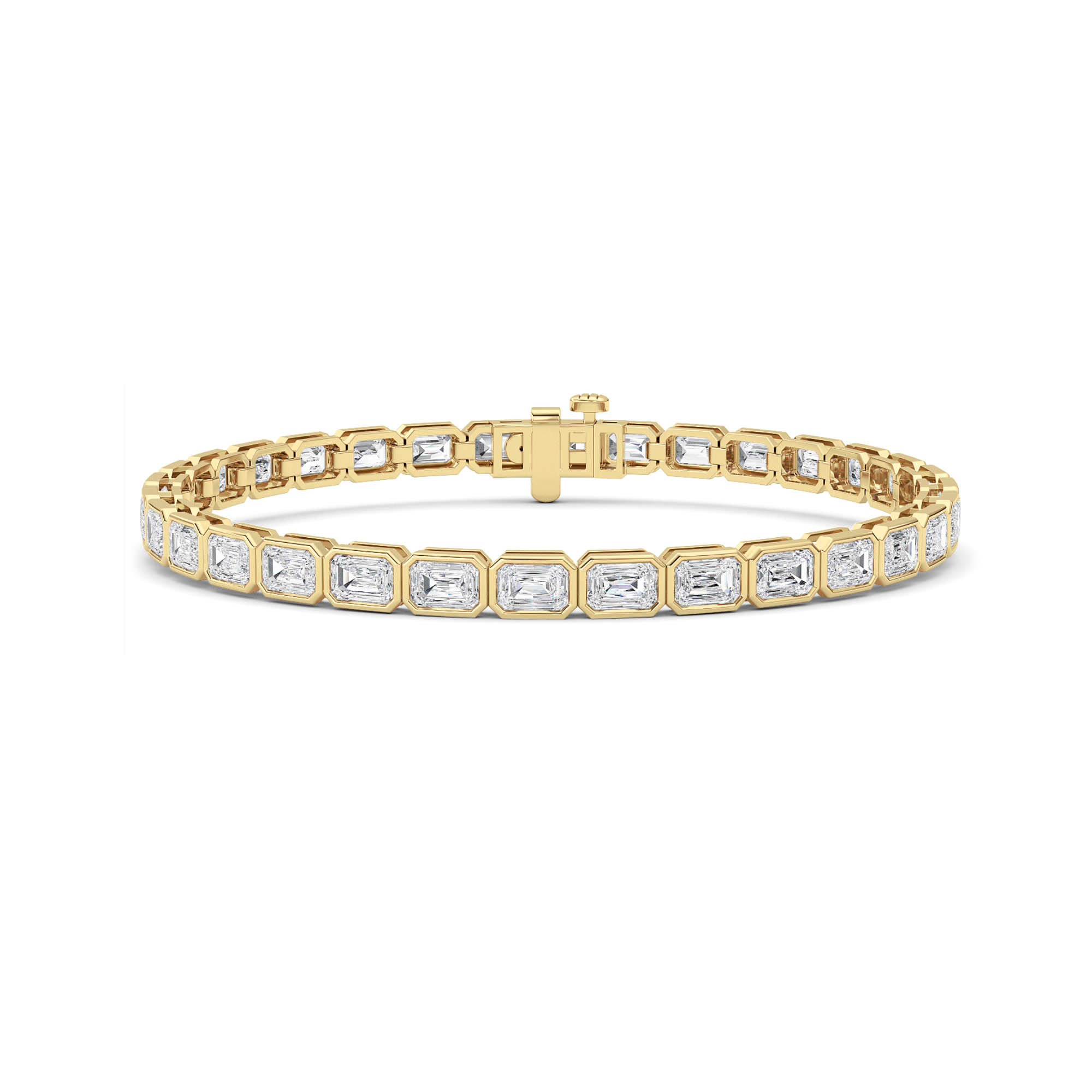 10.00 CT Radiant Diamond Bracelet in 14K Yellow Gold