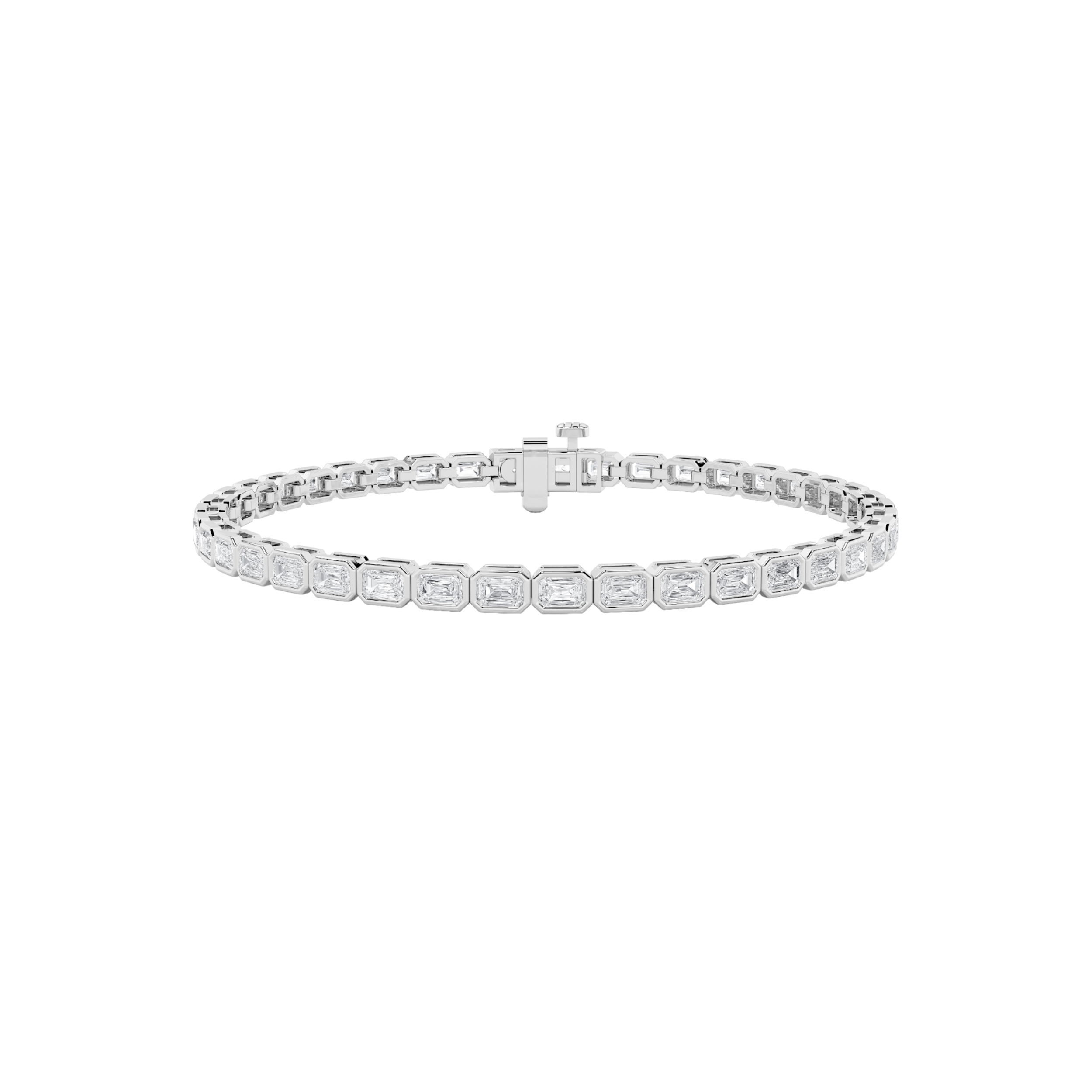 5.00 CT Emerald Diamond Bracelet in 14K White Gold