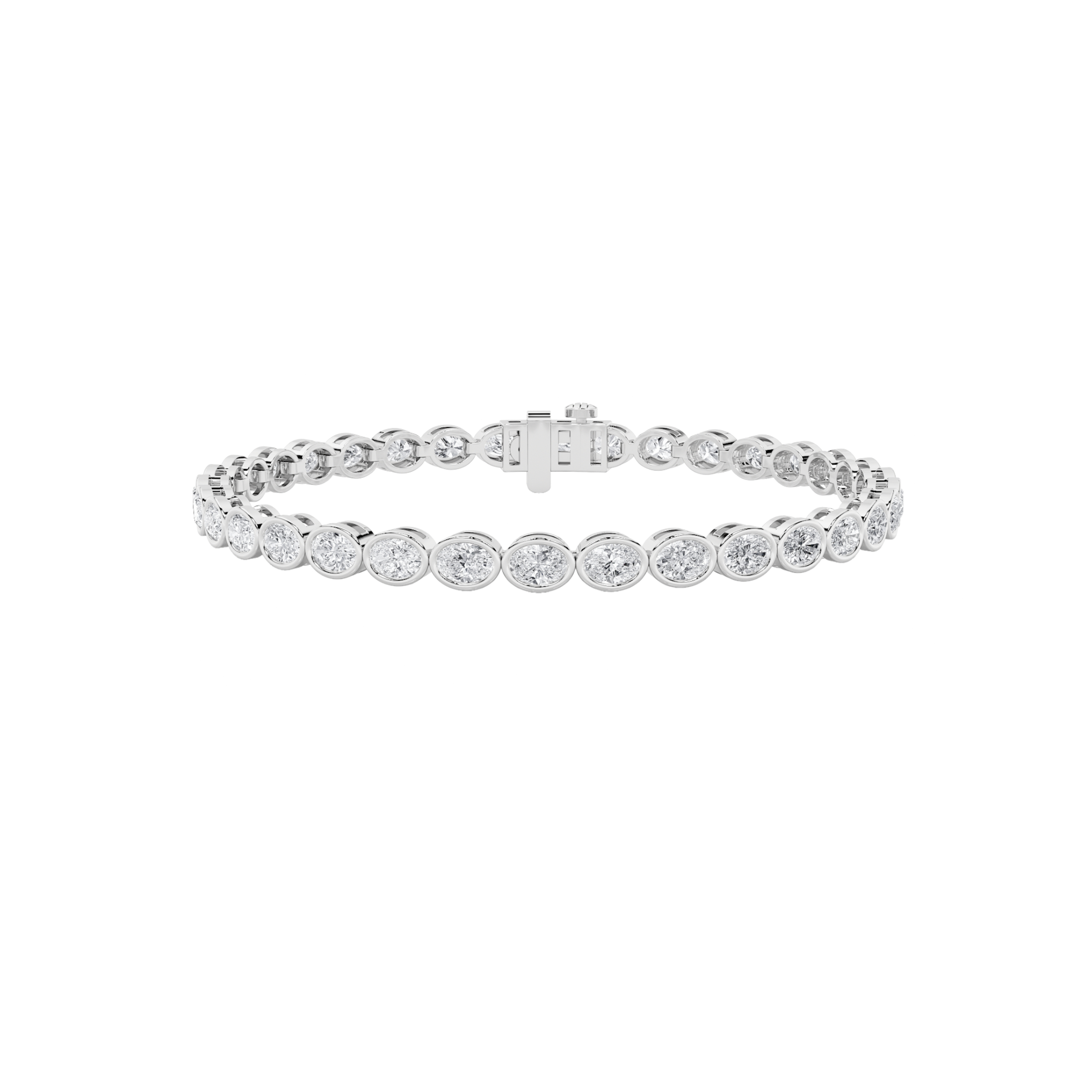 10.00 CT Oval Diamond Bracelet in 14K White Gold